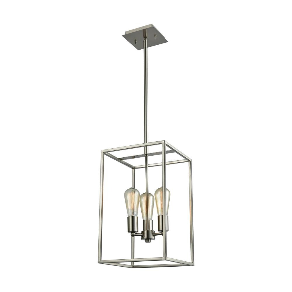 Thomas Lighting CN15832 Williamsport 3 -Light Brushed Steel Transitional For Use in Bedrooms, Dining Rooms, Foyers, Kitchens, Living Rooms Chandelier
