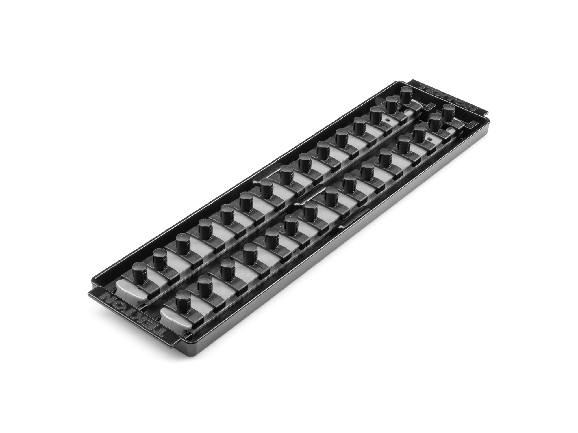 TEKTON OST12330 Plastic Socket storage - 3/8 in drive x 13 inch socket rails with 30 clips