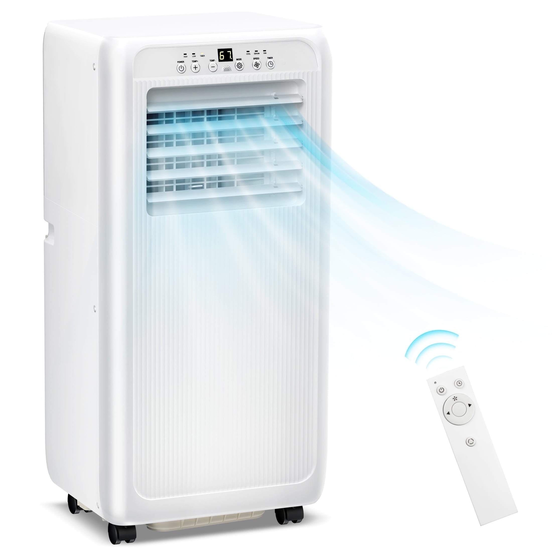 COWSAR LSA6526AC10K 6000 BTU DOE 115-Volt White Vented Portable Air Conditioner Remote Control Included 350-sq ft -Cooling