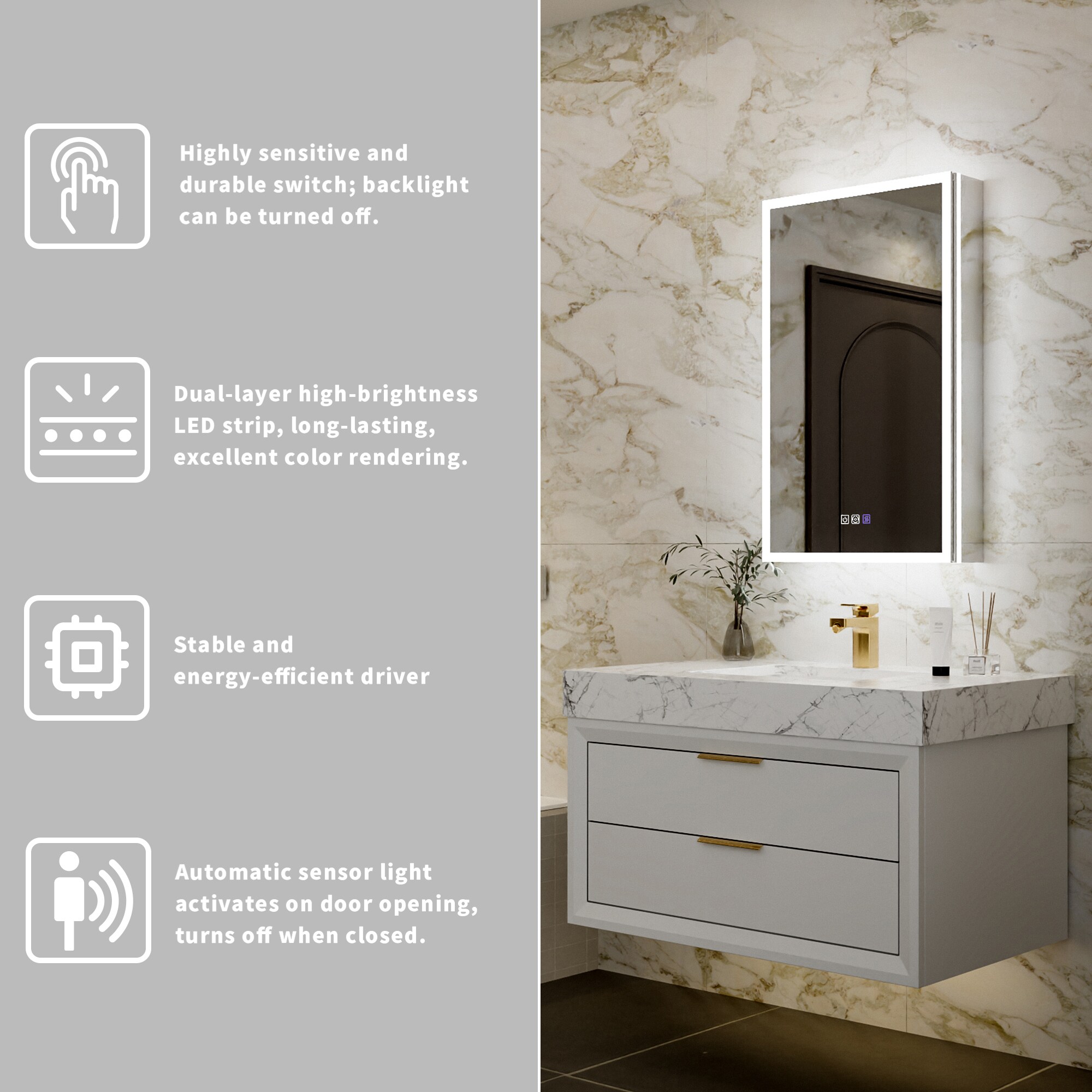 CALVON CAH-J2032L Bathroom-Medicine-Cabinets - View #11