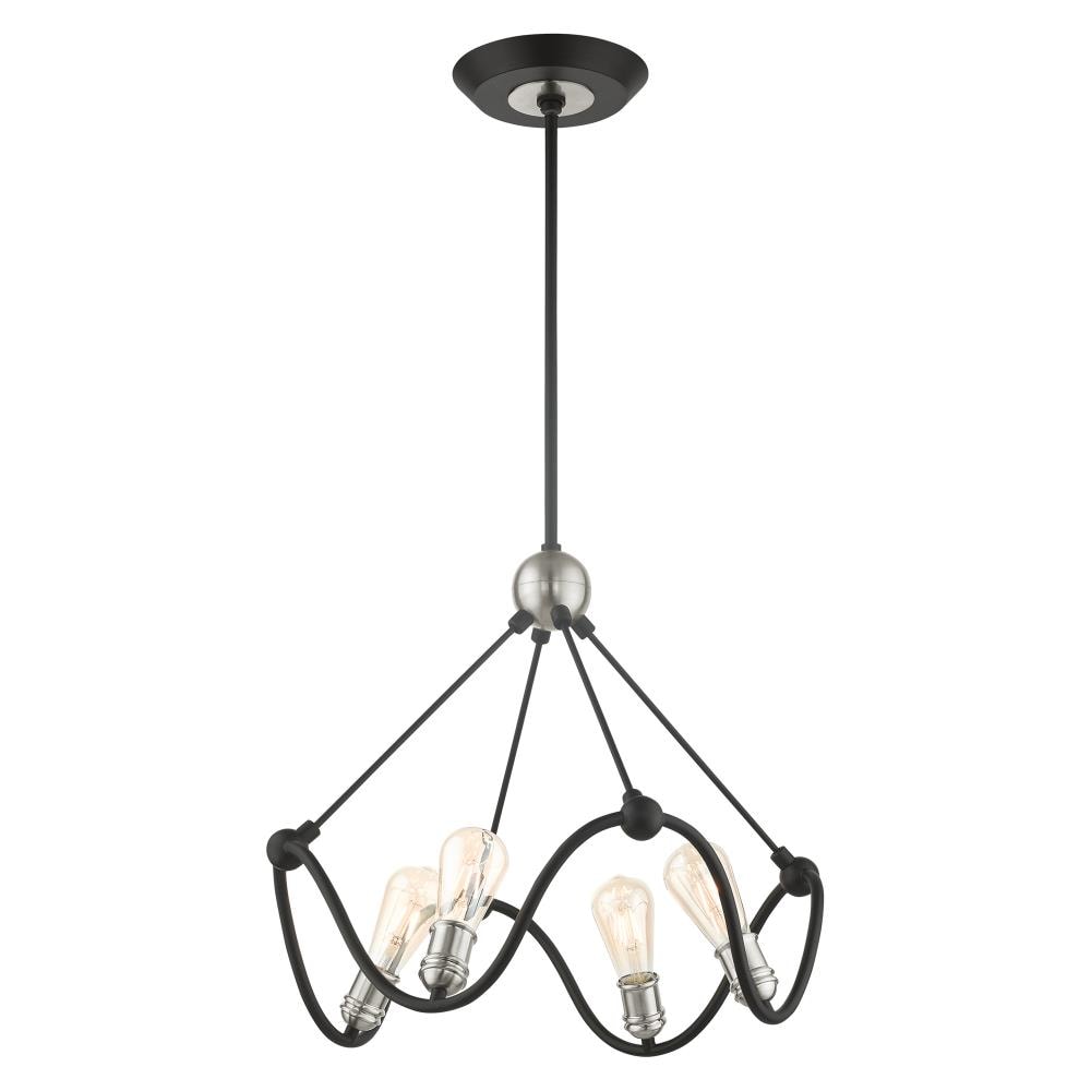 Archer Textured Black and Brushed Nickel 4-Light Mini Chandelier