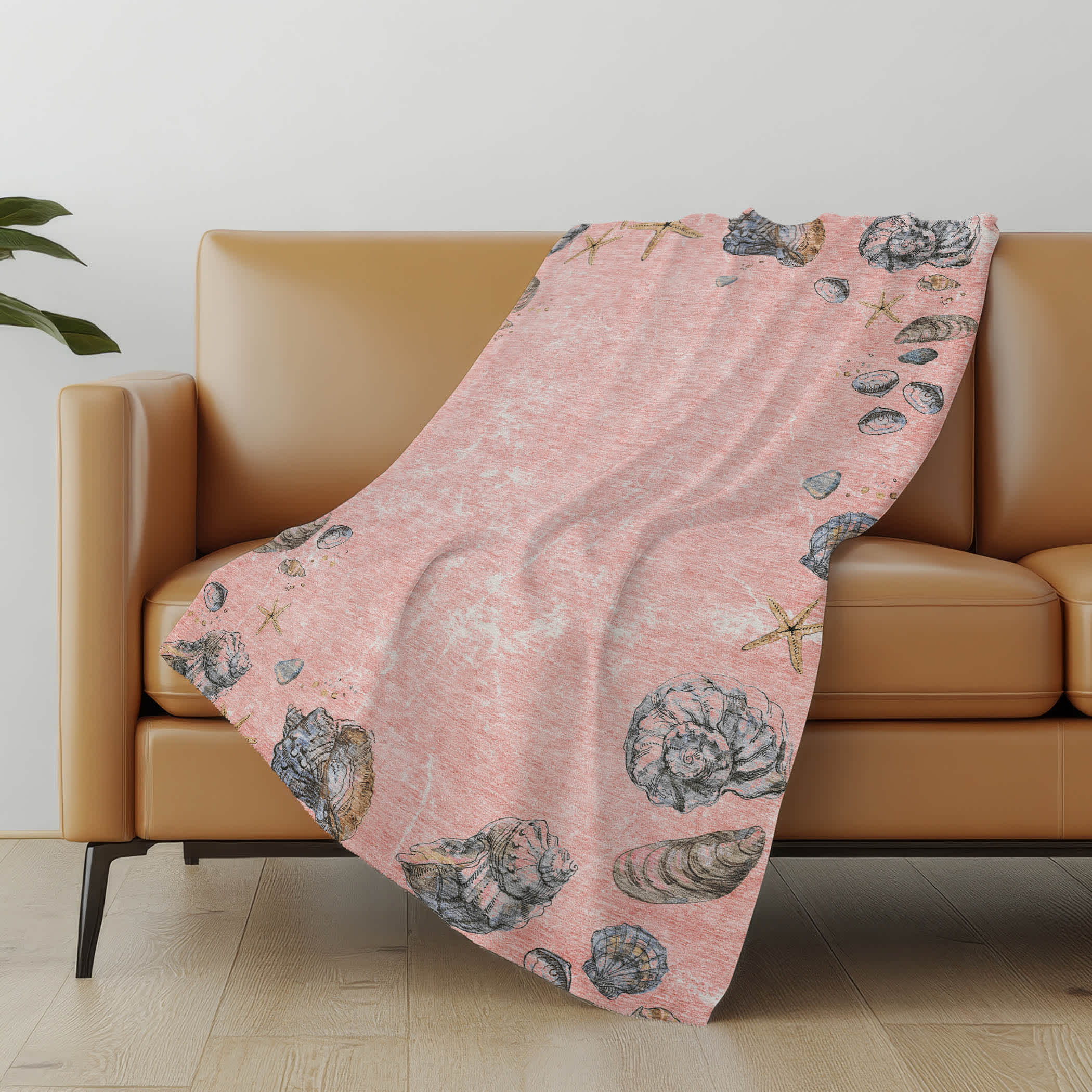 Addison Rugs ASB188PH50X70 Premium Machine Washable Addison ASB188 Peach Sherpa Throw Blanket