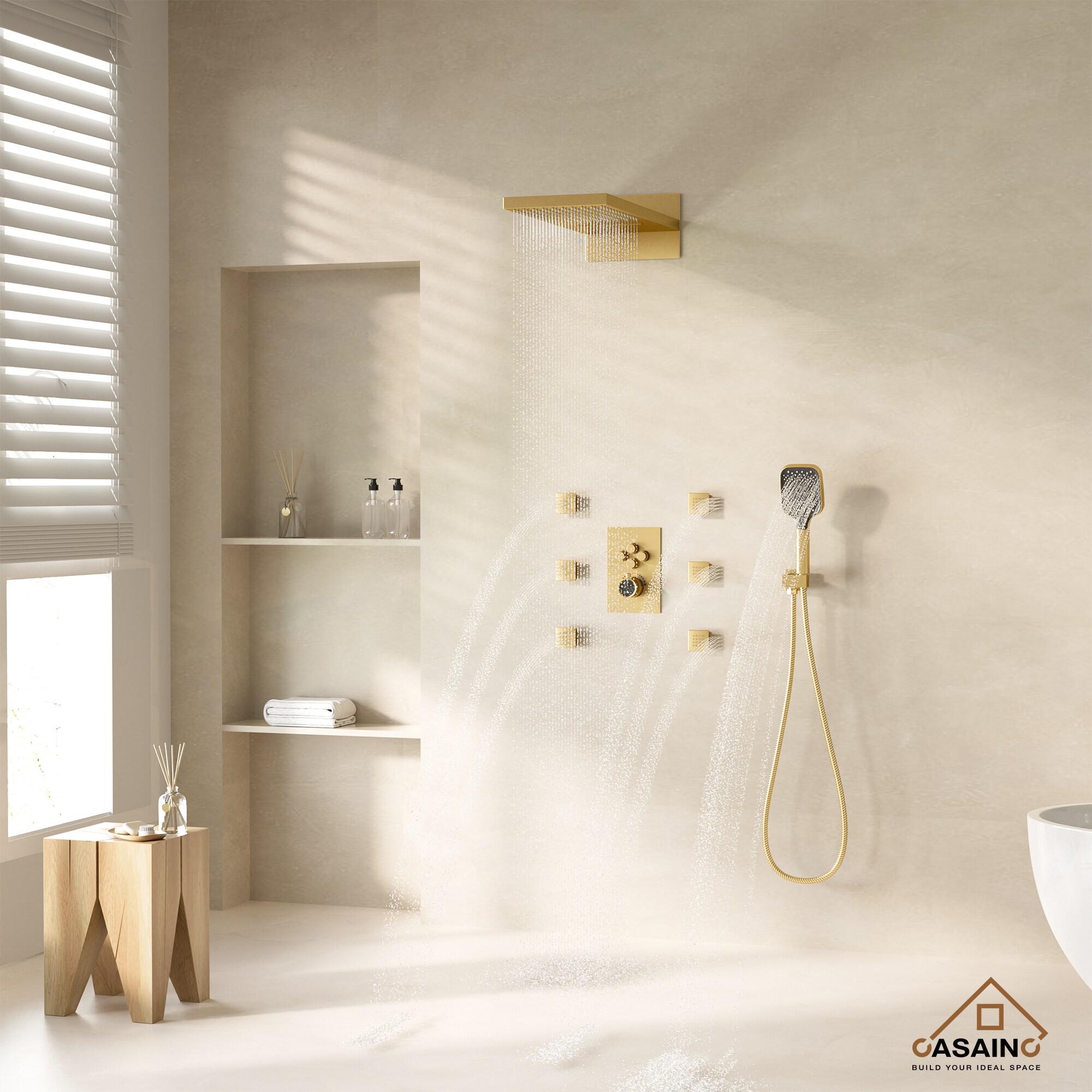 CASAINC CS6223-22BG Showerhead-Bar-Panels - View #4