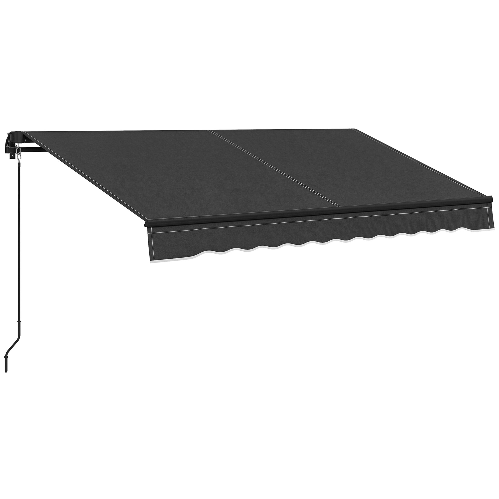 Outsunny 840-264V02CG ¬†10' x 8' Retractable Awning Sunshade Shelter with Manual Crank Handle Dark Gray