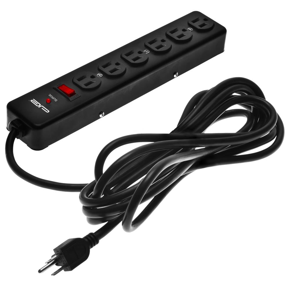 Intermatic 10 ft. 6-Outlet Surge Protector Strip Computer Grade with  Lighted On/Off Switch, Black IG112663BLK10 - The Home Depot