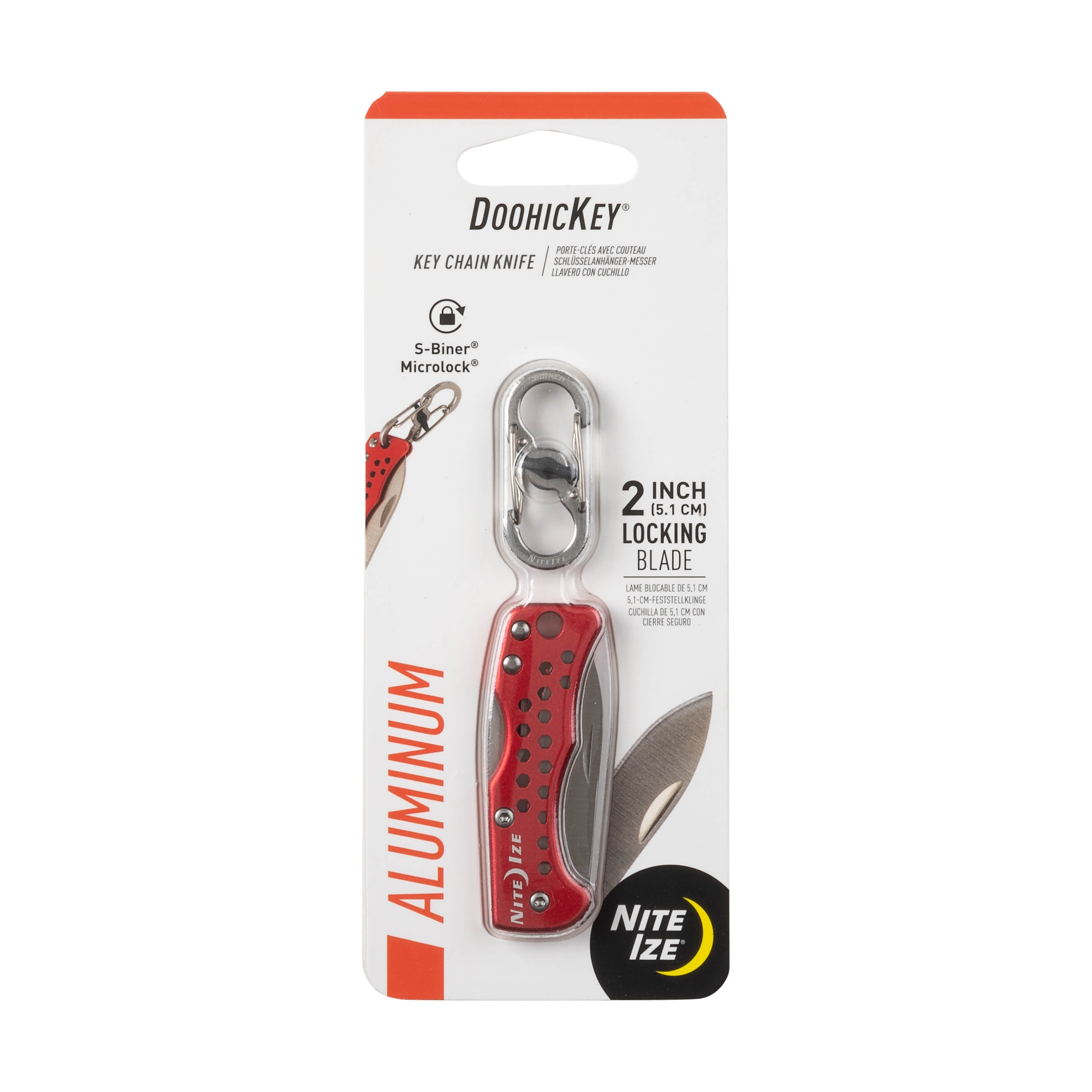 Nite Ize Red Aluminum DoohicKey Key Chain Knife - Durable, Lightweight,  2-Inch Locking Blade - Corrosion-Resistant Stainless Steel - Key  Accessories in the Key Accessories department at