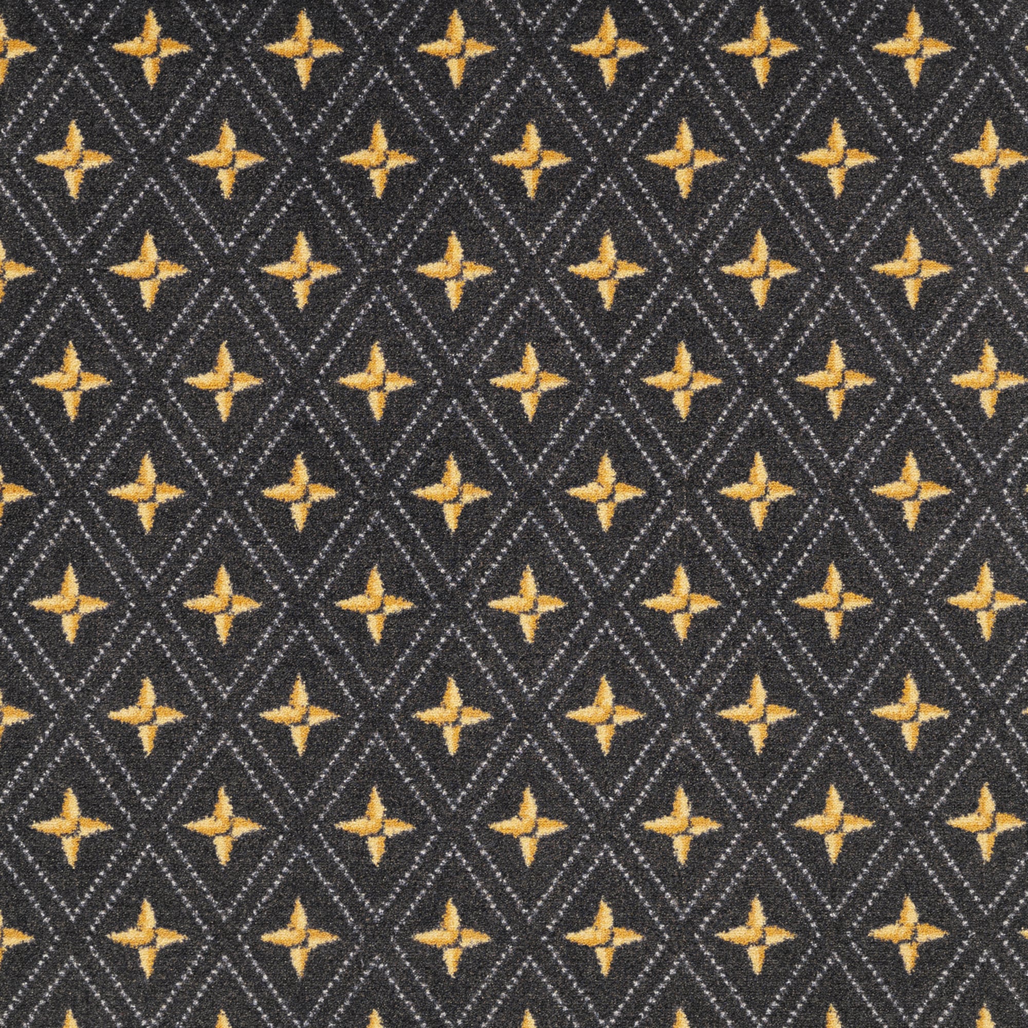 LV Black Vinyl fabric with mini gold Patterns