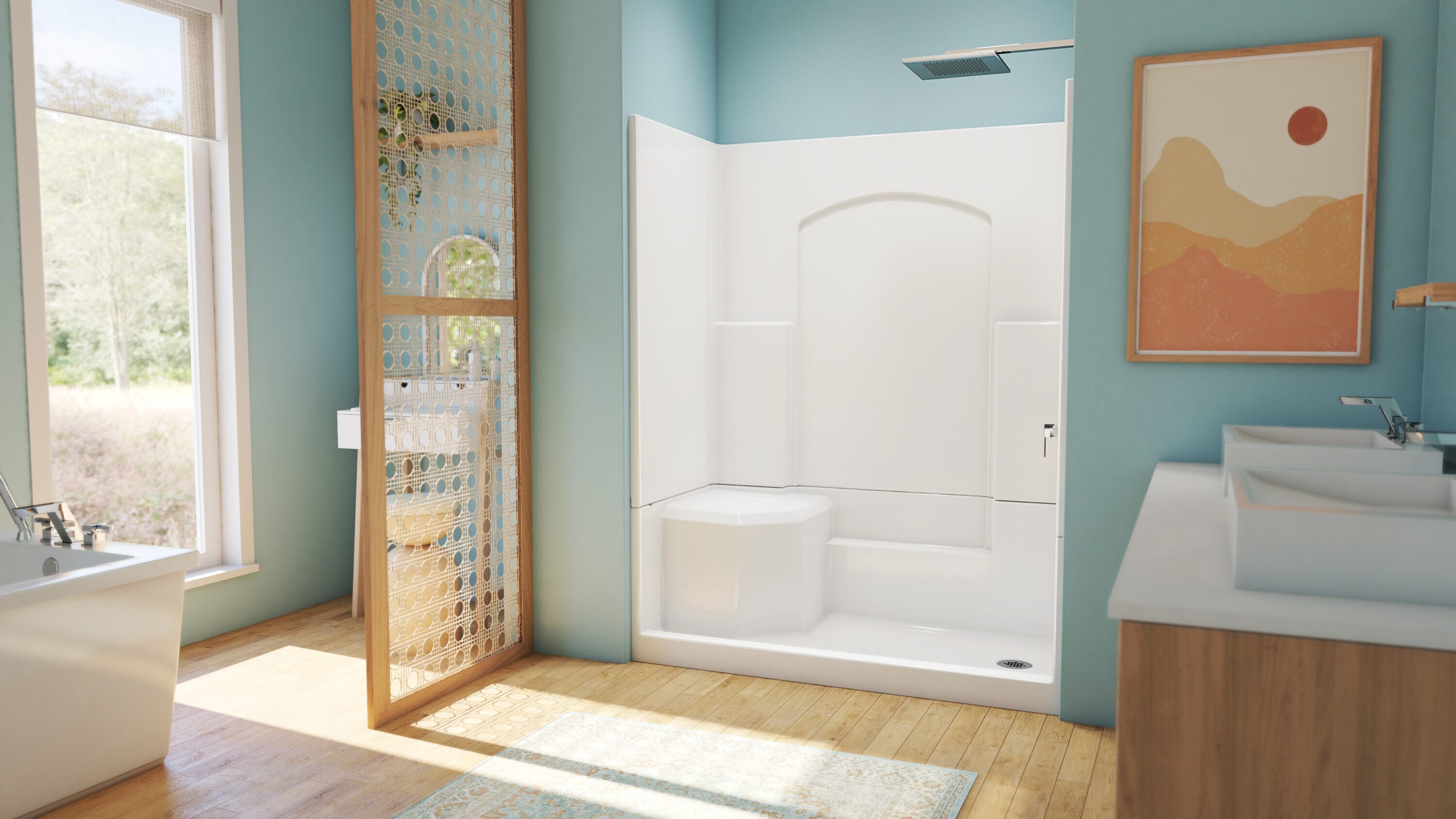 Laurel Mountain LM3260SH1S4PBL064 Alcove-Shower-Kit - View #14