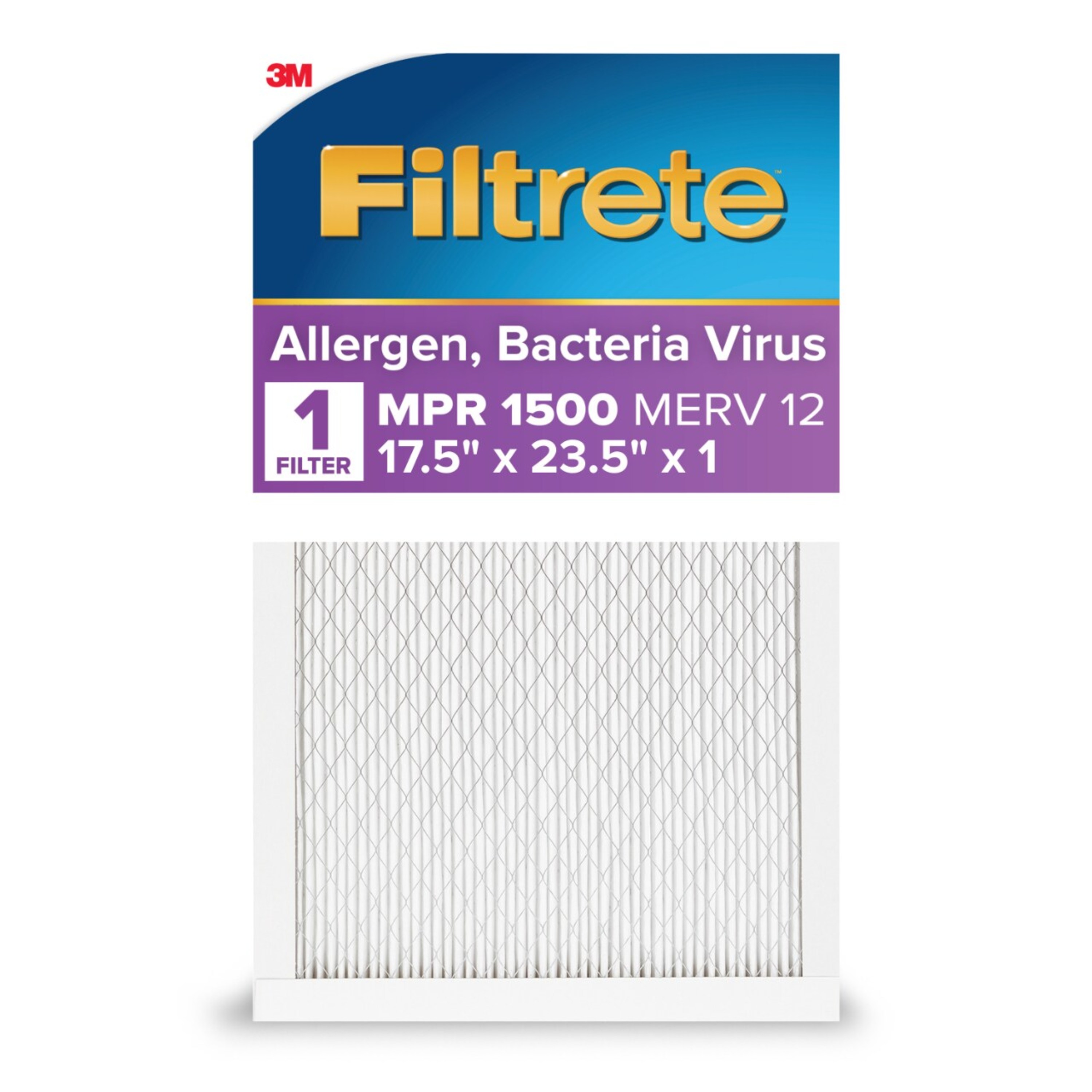 Filtrete 2029DC-9 17.5 x 23.25 x 1 MERV 12 1500 MPR Allergen, Bacteria and Virus Electrostatic pleated Air Filter