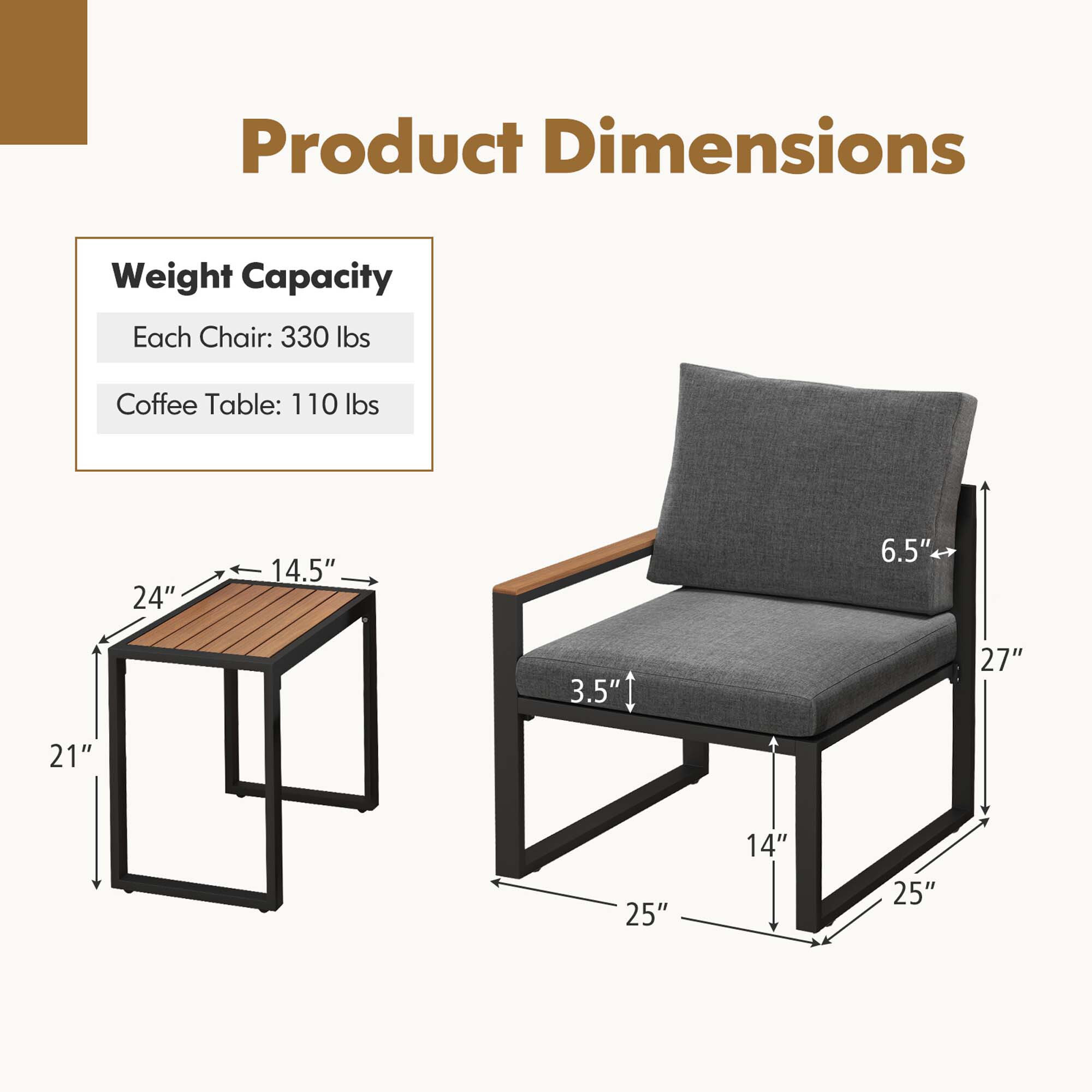 Costway HCST01685 Patio-Conversation-Sets - View #2