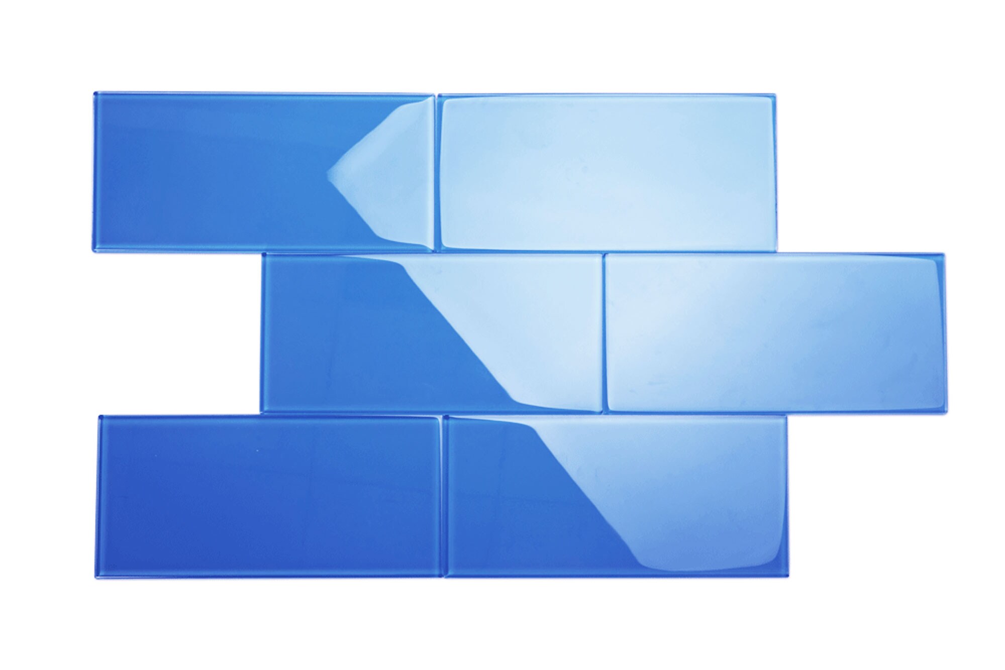 Giorbello Classic Premium Mediterranean Blue 6-in x 12-in Glossy Glass Subway Wall Tile (5-sq. ft/ Carton)