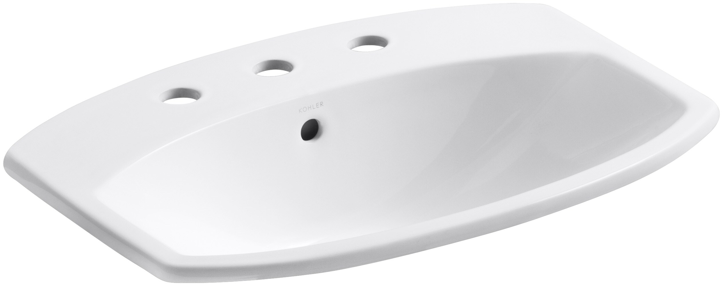 KOHLER 2351-8-0 Cimarron Vitreous china Drop-in Rectangular White Bathroom Sink ( 23.0-in x 18.1875-in )