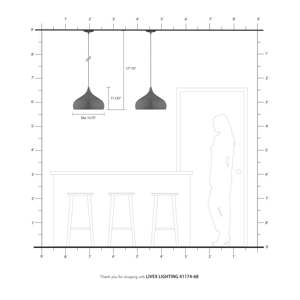 Shiny Black and Gold Mini Pendant Light