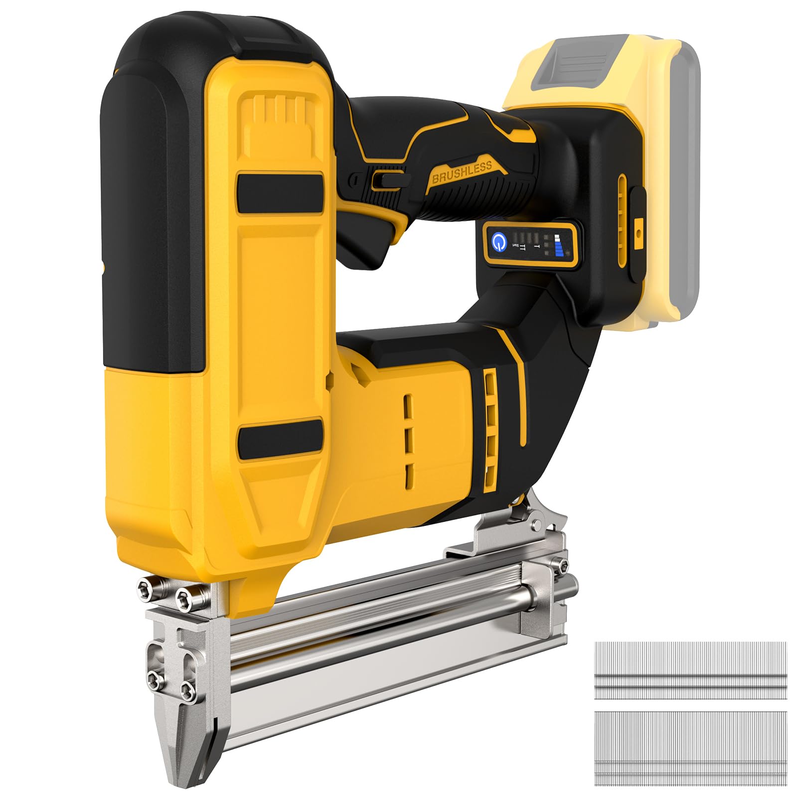 DYRCJ  18 Gauge Cordless Brad Nailer and Staple Gun Compatible with Dewalt 20V MAX power cell 2 in 1 Electric Nail Gun for Woodworking Framing