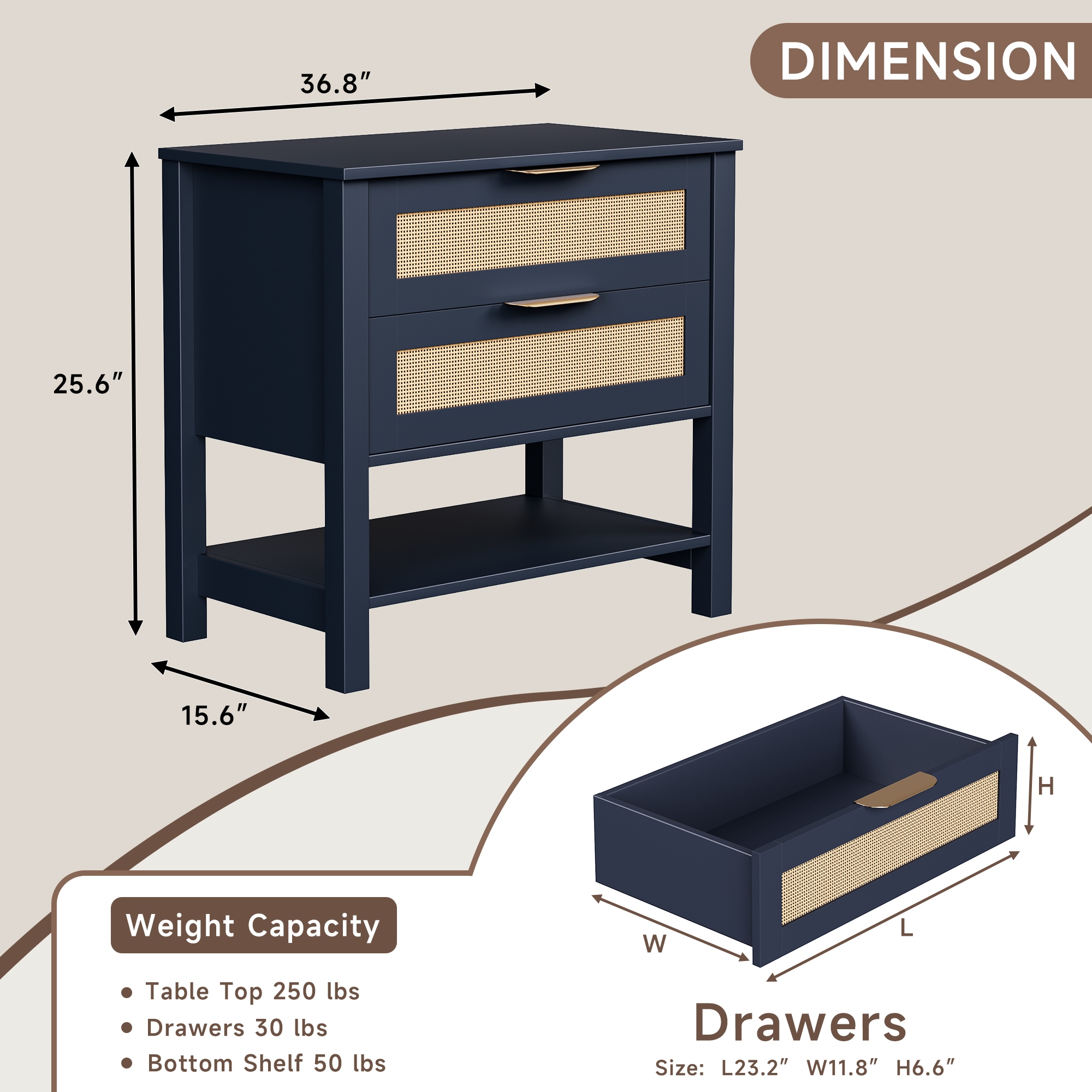 GLANZEND 6514OWGIC nightstands - View #3