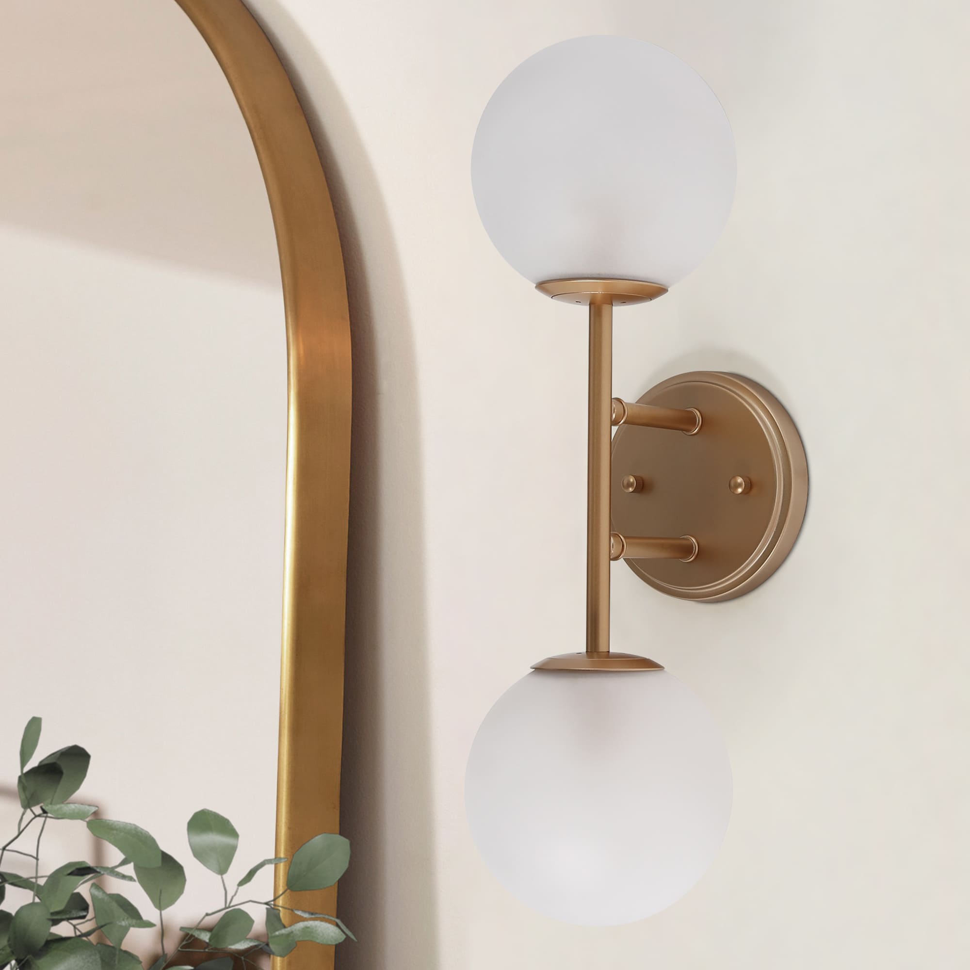 Uolfin IIFJQV-LWS24327-I7 18-in 2 -Light Matte Gold Modern/contemporary Vanity light