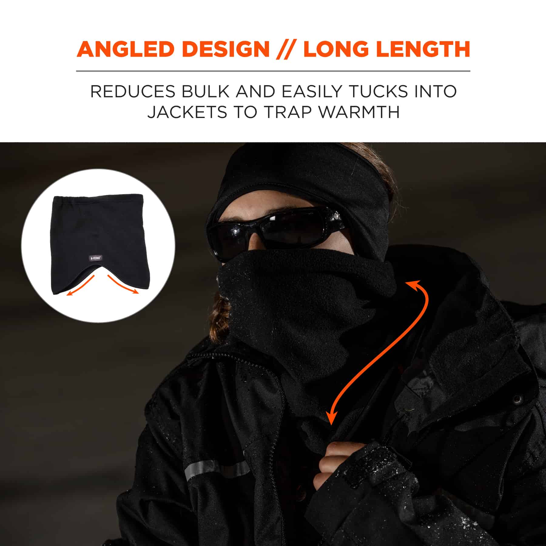 Ergodyne Black Synthetic Neck Warmer (One Size Fits Most) in the Headwear  department at