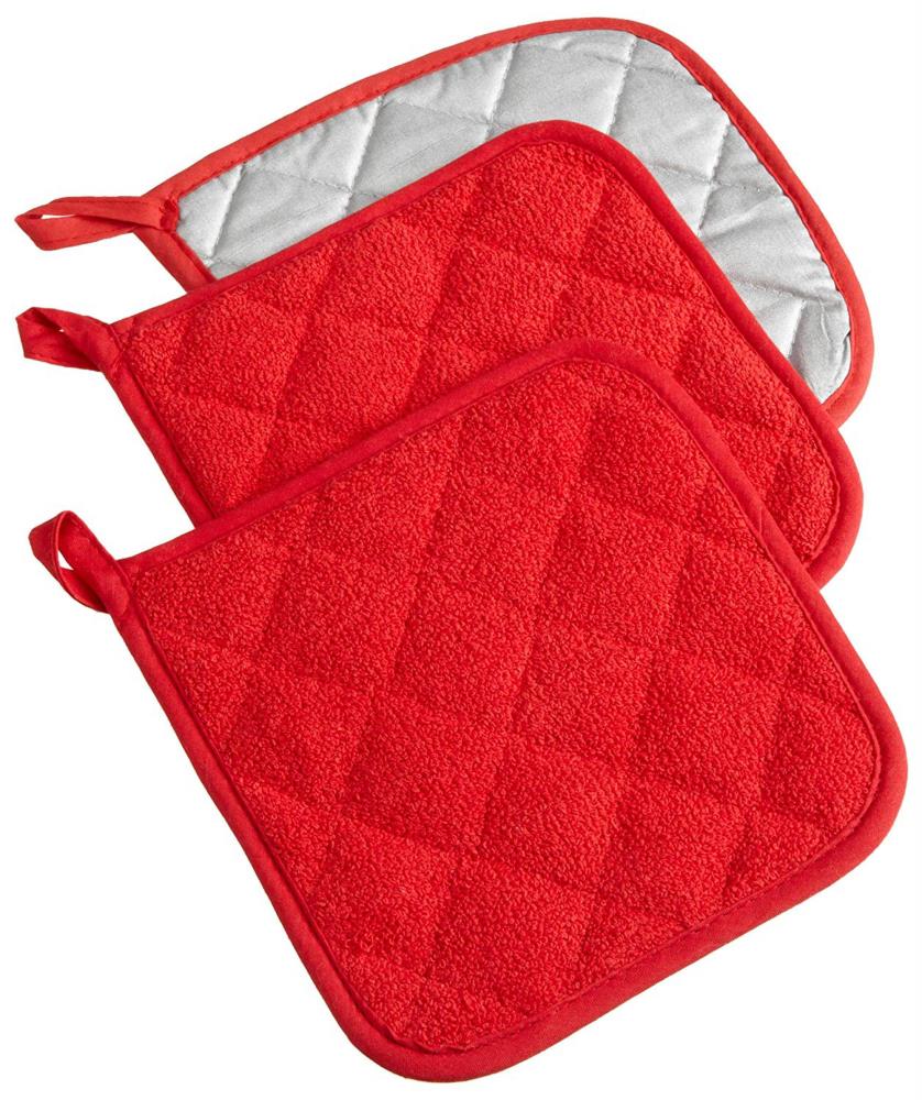 2Pcs Pot Holders Reusable Soft Polyester Kitchen Hot Pads with 2