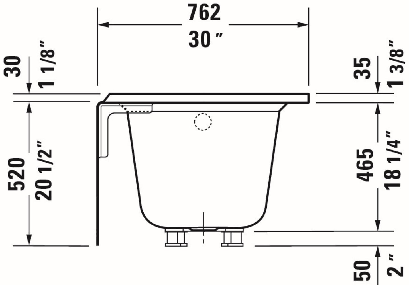 Architec 60" White Acrylic Alcove Soaking Bathtub