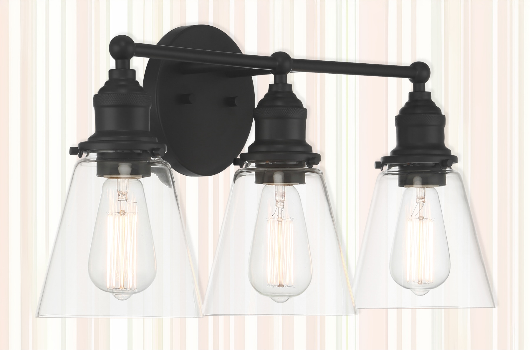 Minka Lavery 5683-66A Barwell 24-in 3 -Light Matte Black Modern/contemporary Vanity light bar