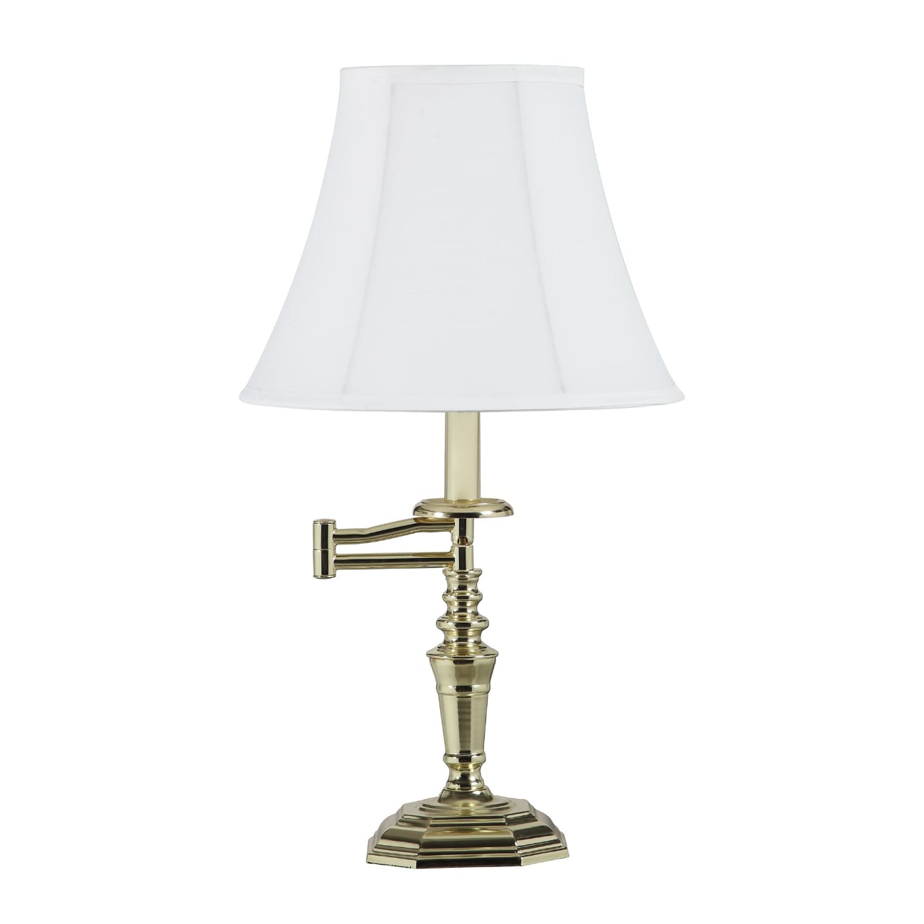 HomeRoots 4000468609 22.5-in Gold Table Lamp with Fabric Shade