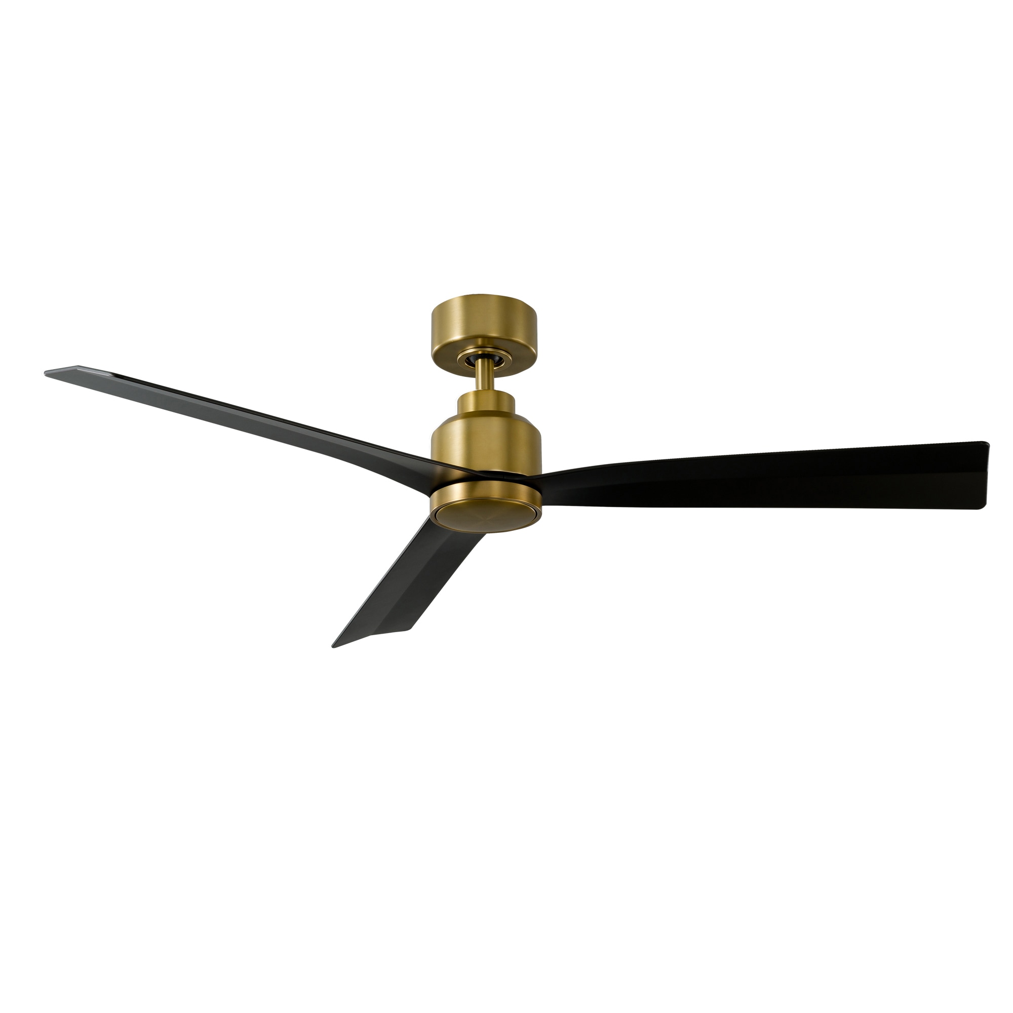 WAC Lighting Clean 52-in Soft Brass with Matte Black Blades Integrated LED Indoor/Outdoor Smart Ceiling Fan and Remote (3-Blade) F-003-SB/MB Sansujyuku sansujyuku.com