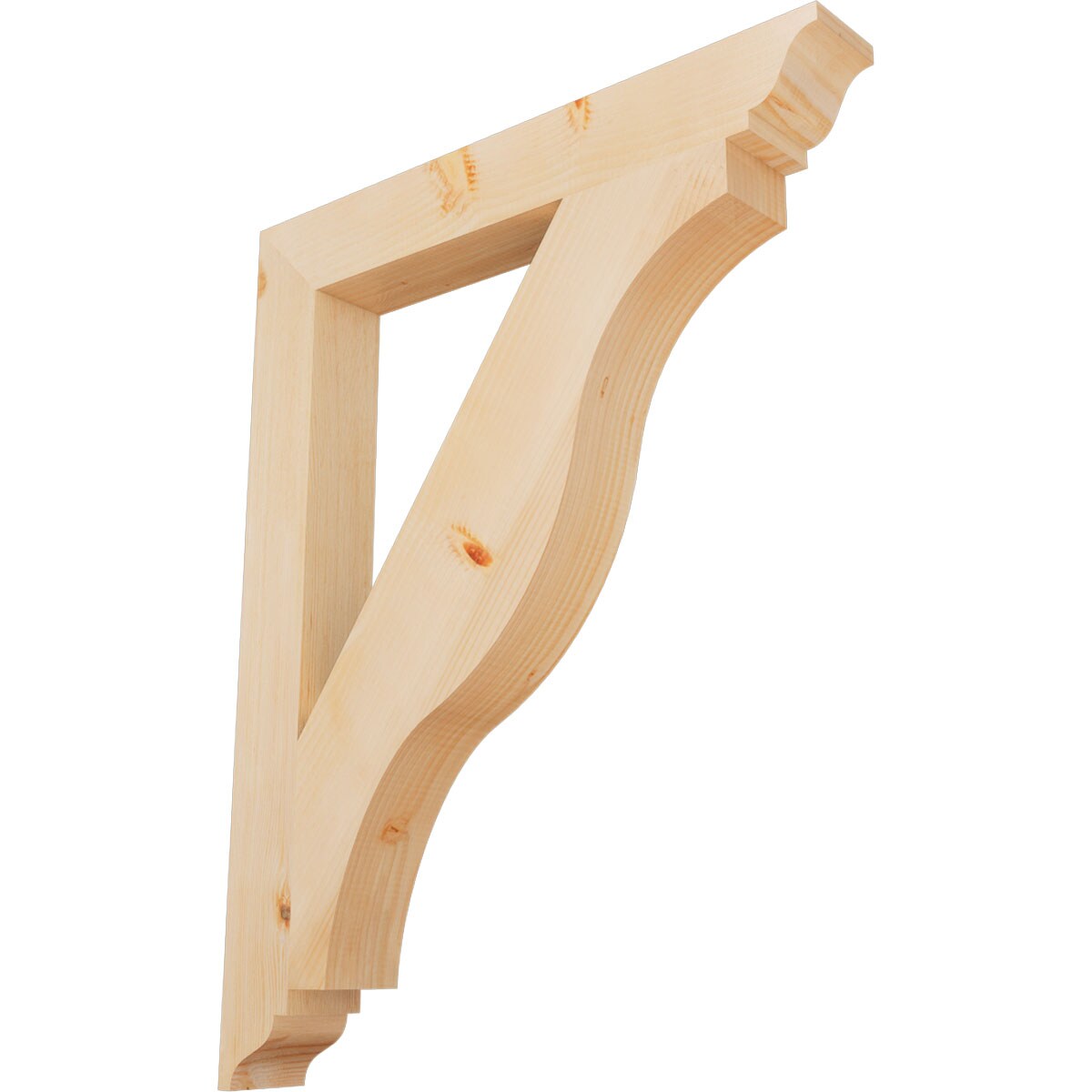Ekena Millwork BKT04X30X38FST01SDF Funston traditional smooth 3-1/2-in x 30-in x 38-in Douglas fir Brown Wood Standard bracket