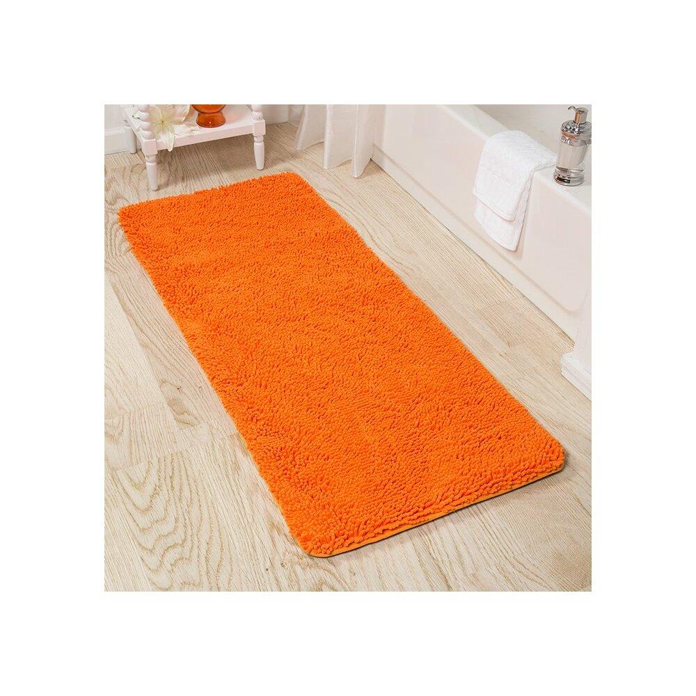 Lavish Home Memory Foam Shag Bath Mat - 24 x 60 in. Orange