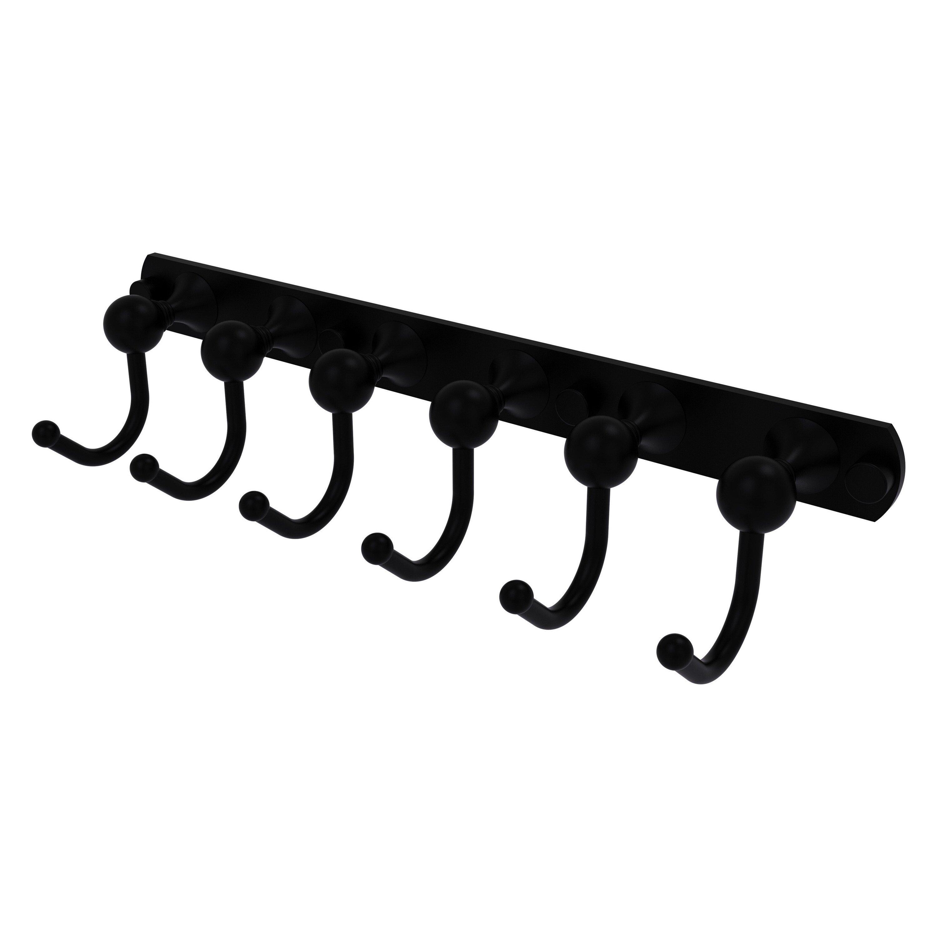 Allied Brass SL-20-6-BKM Shadwell Matte Black 6 -Hook Wall mount Towel Hook