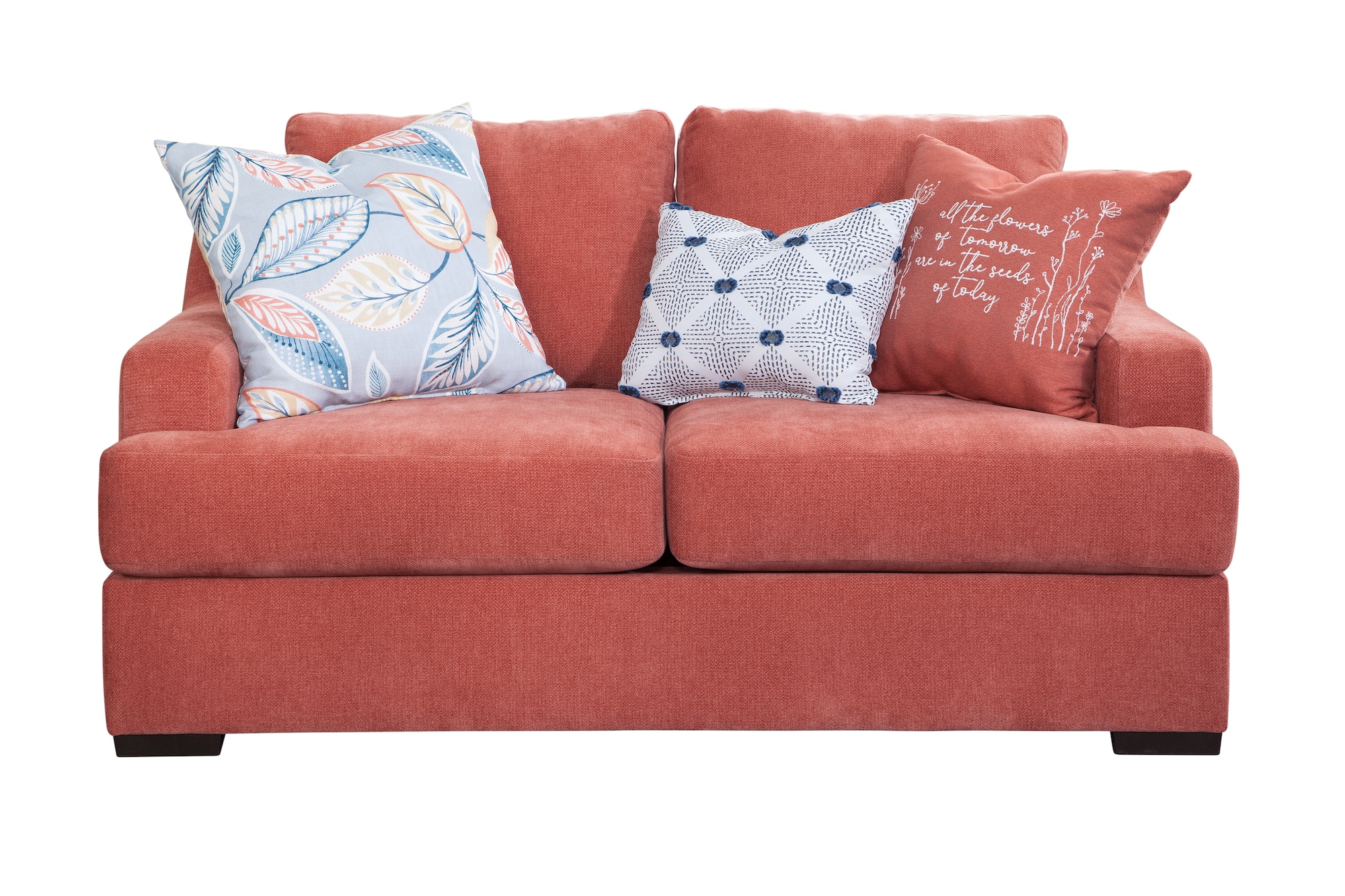 Ivory and Blue Two-Piece Fabric Sectional Sofa with Chaise