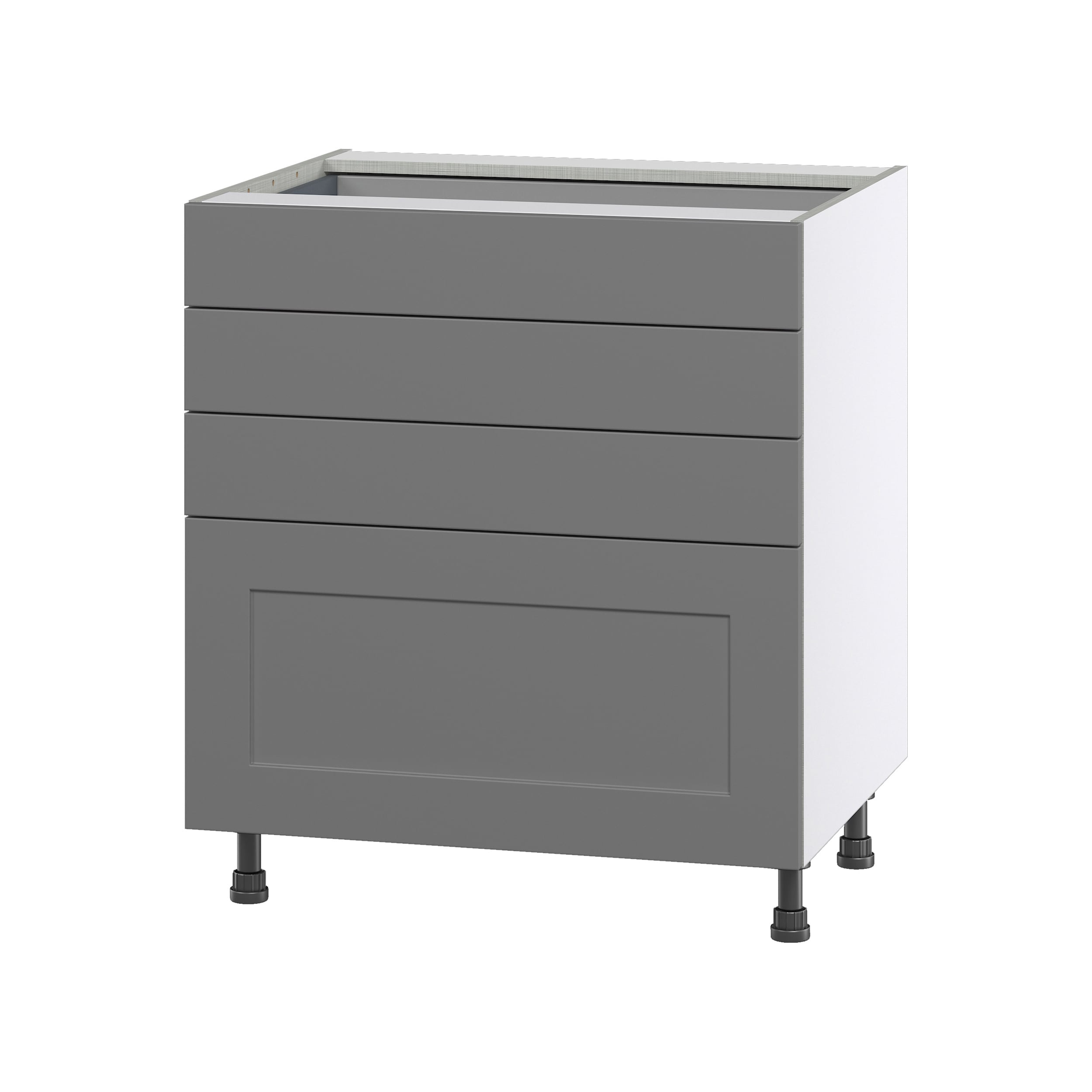 Hugo&Borg DSB4D30-BM Beaumont 30-in W x 34.5-in H x 24-in D Slate Gray 4 -Drawers Drawer Base Fully assembled Cabinet Shaker)