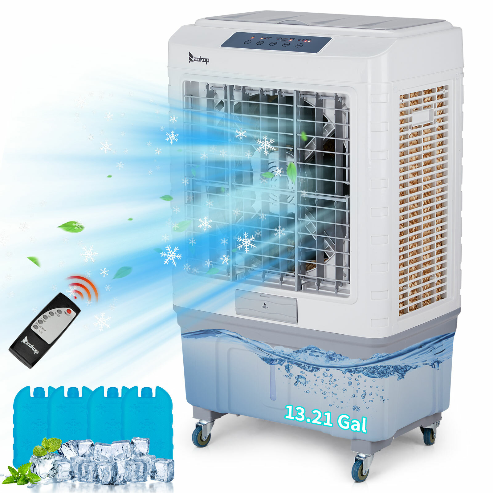 Outopee LO1G46000708 4118-CFM 3 -Speed Indoor/Outdoor Portable Evaporative Cooler for 430-Sq. Feet (Motor Included)