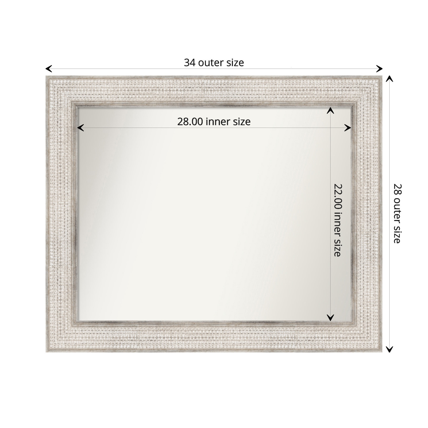 Trellis Silver Wood Rectangular Bathroom Wall Mirror