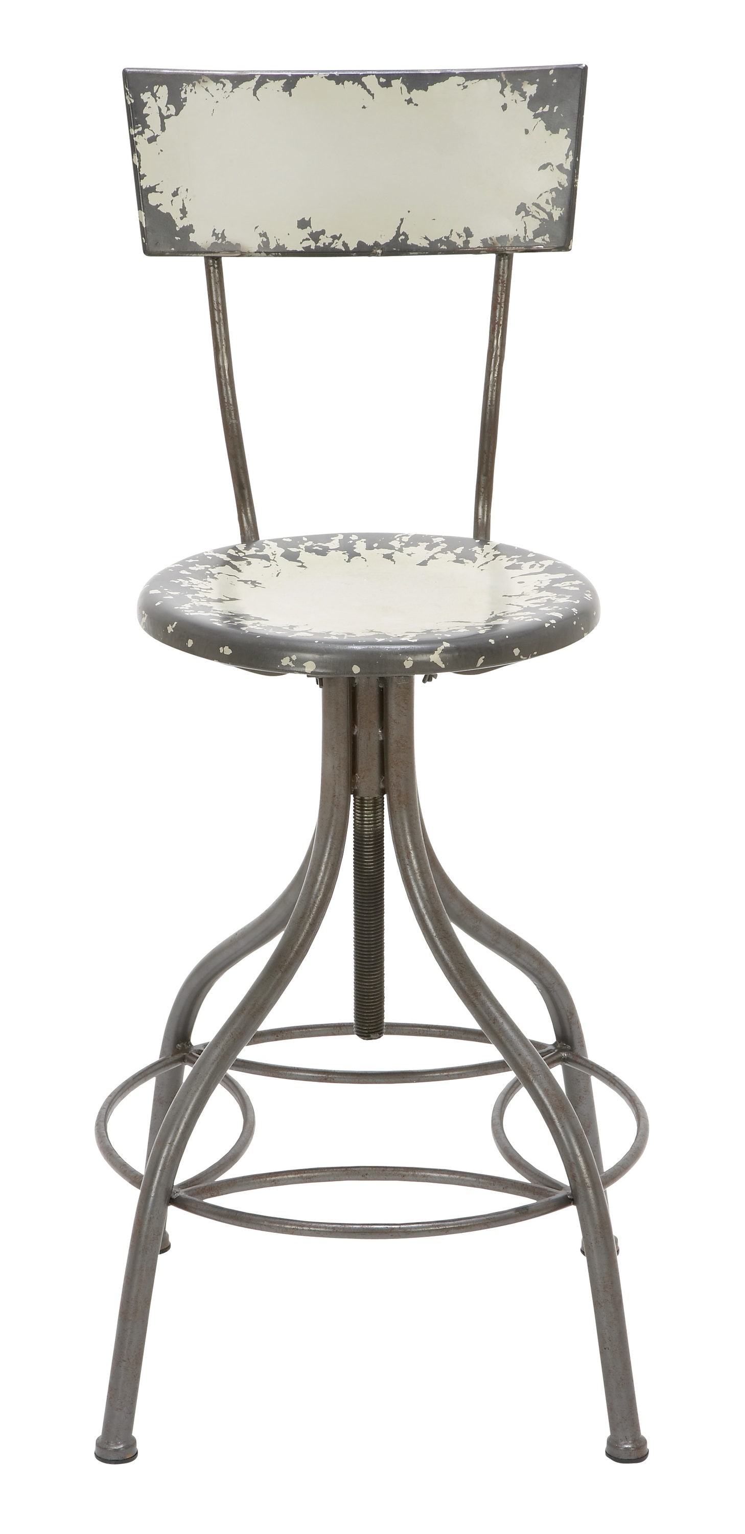 Grayson Lane 55417 Beige with Backrest 34.0-in H Tall Round seat Metal Bar Stool and Back
