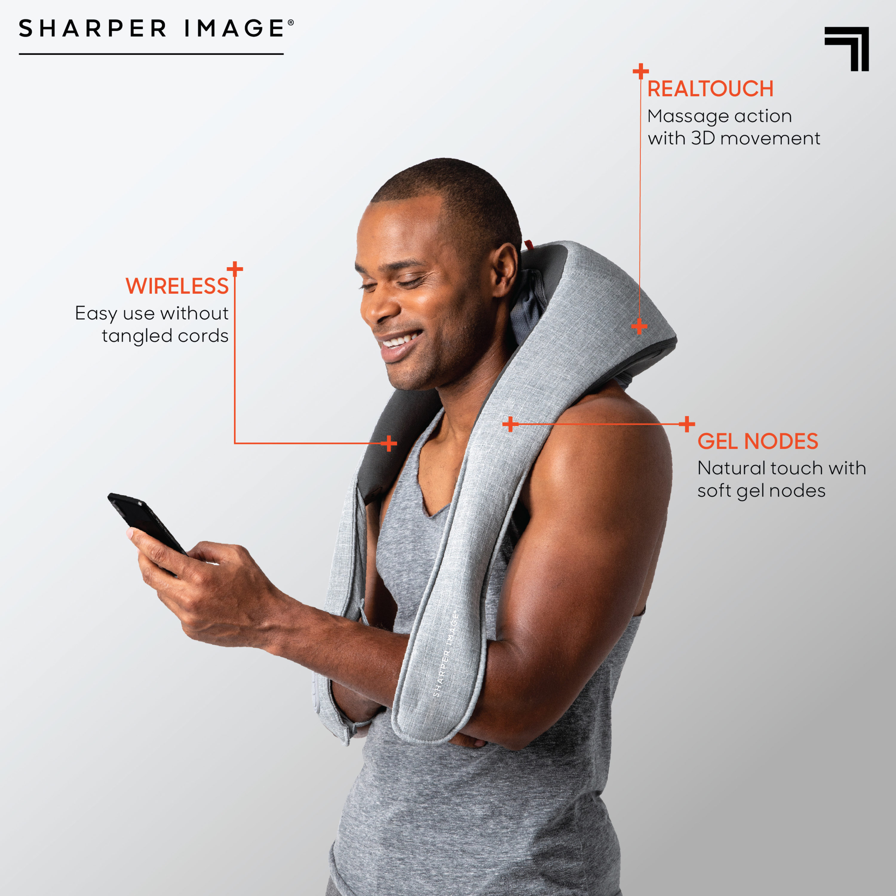 Sharper Image RealTouch Shiatsu Plus Cordless Neck Massager