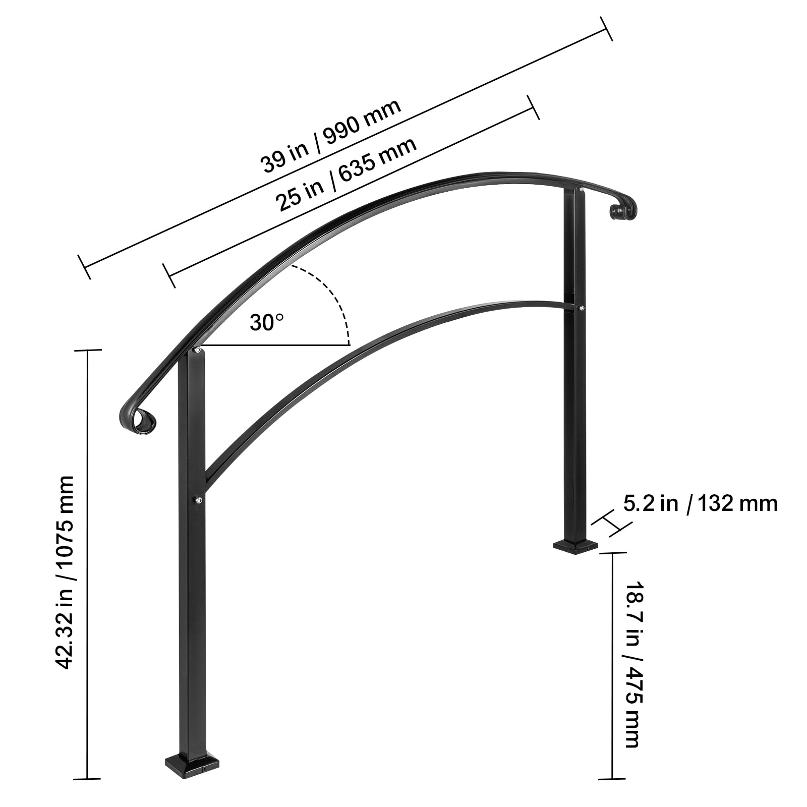 VEVOR SC3FTHWTYFSB00115V0 railings - View #2