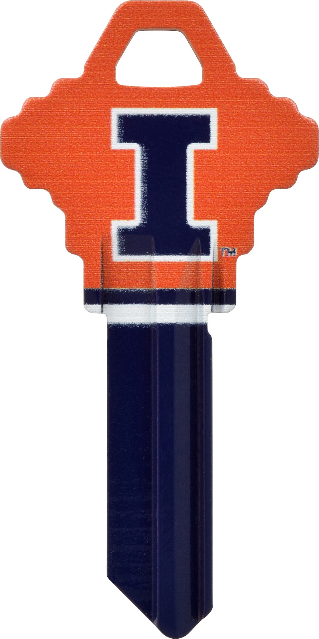 Hillman 89257 Illinois Fighting Illini Multicolored Blank Brass House/Entry Key Blank