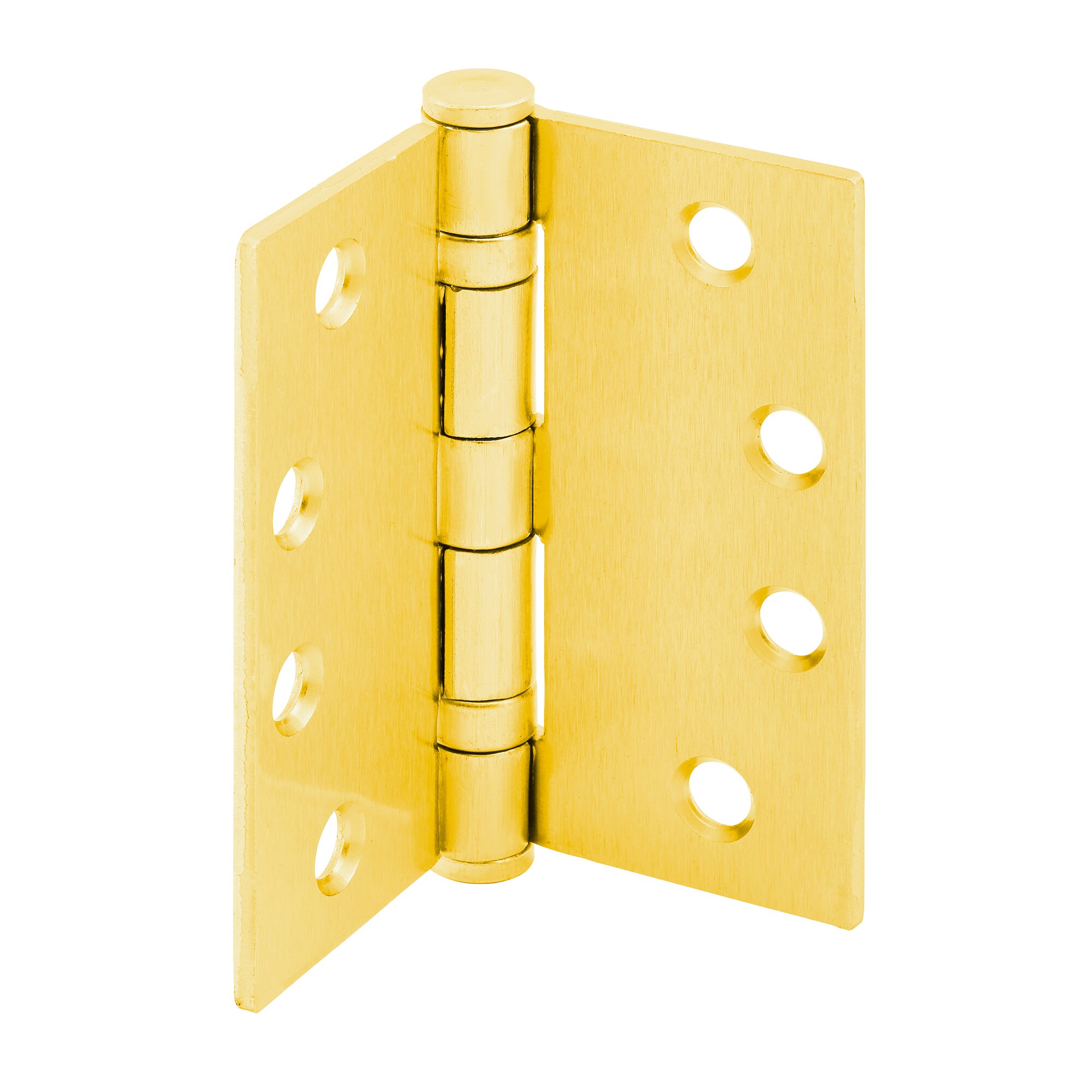 Prime-Line U 1156363 4-in H Square Satin Brass Barrel Interior/Exterior Door Hinge 3 -Pack