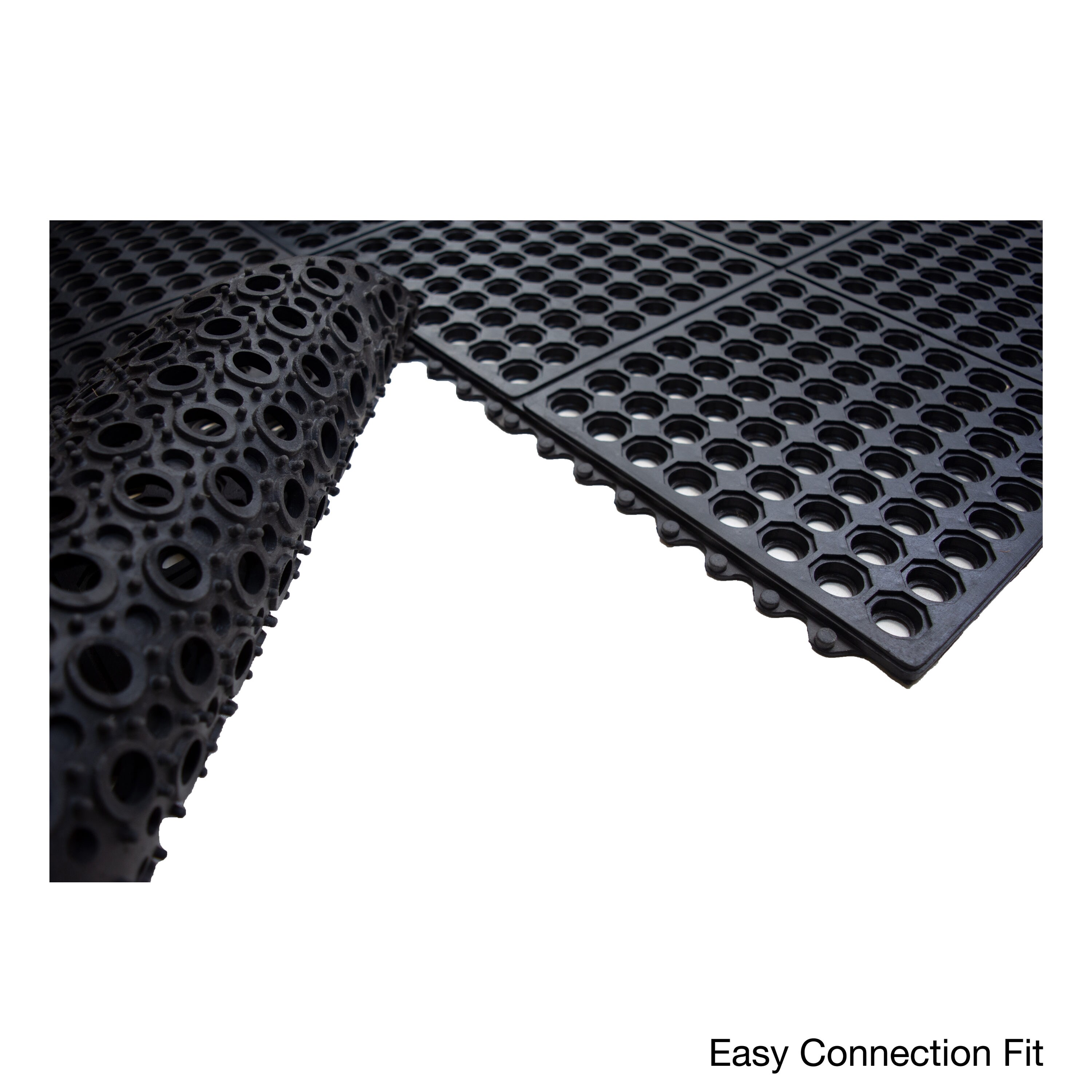 Callowaymills 3-ft x 3-ft Interlocking Black Rubber Square Indoor or ...