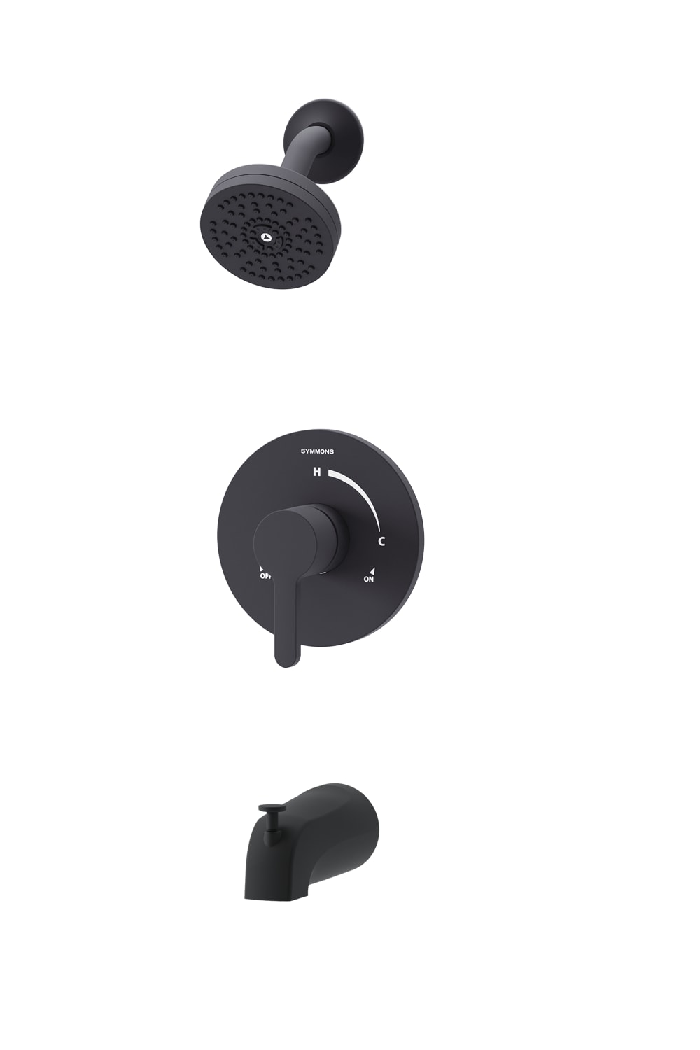 Symmons Solarity Matte Black 1-handle Multi-head 3.94-in Round Bathtub and shower Faucet (Valve Not Included) #3392MB15TRM