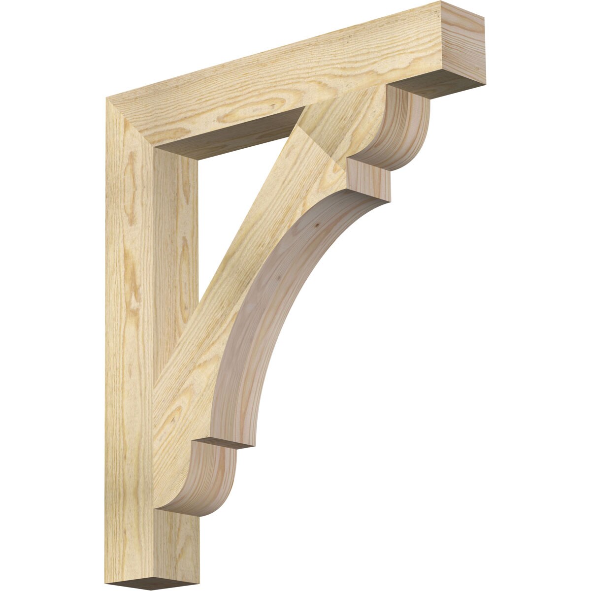 Ekena Millwork BKT04X26X30OLY05RDF Olympic block rough sawn 4-in x 26-in x 30-in Douglas fir Brown Wood Standard bracket