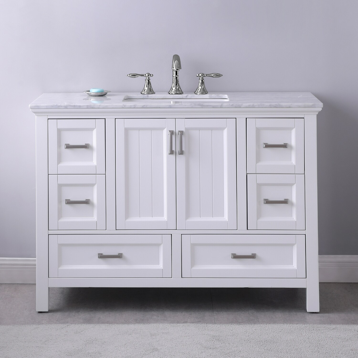 Altair Isla 48-in White Undermount Single Sink Bathroom Vanity with ...