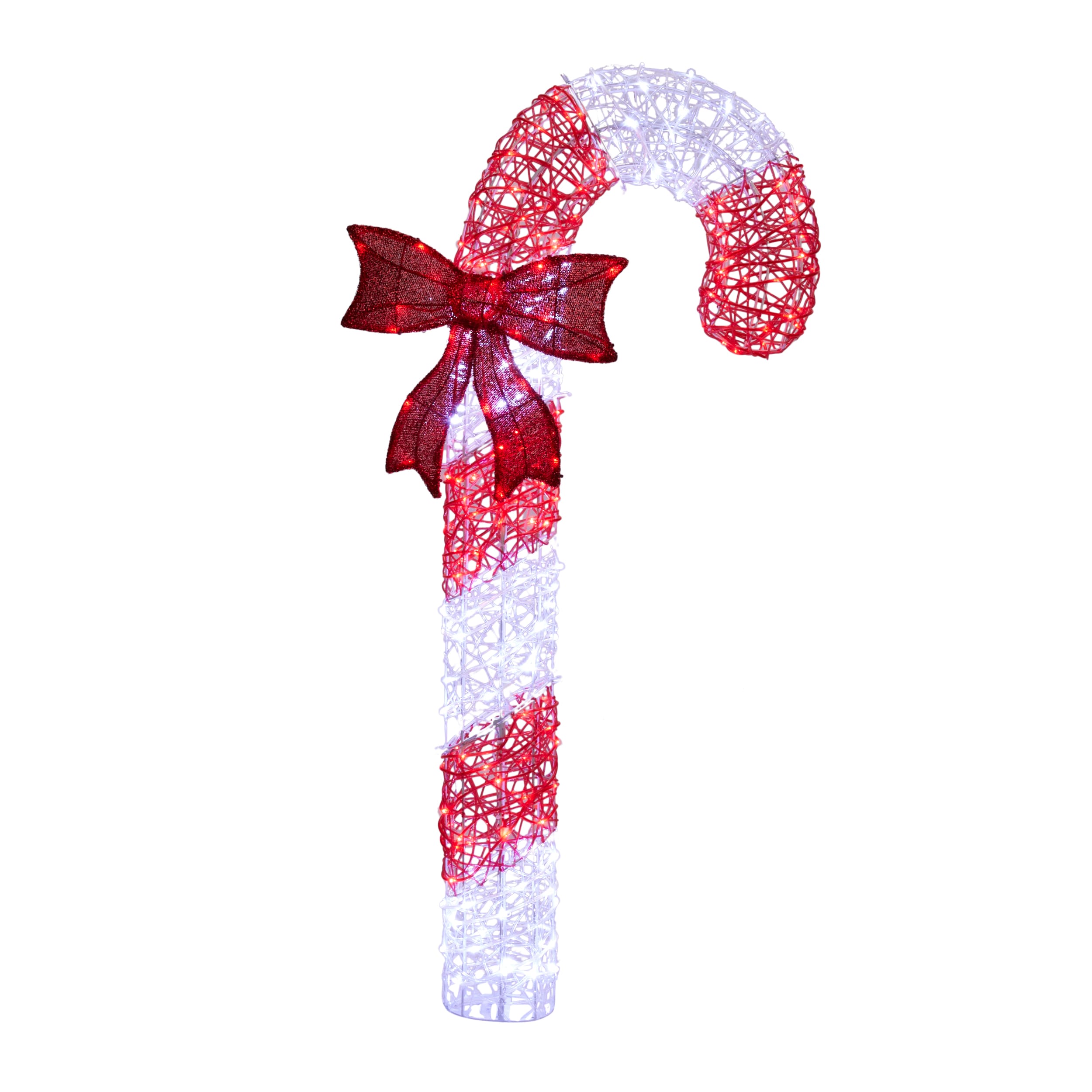 Holiday Living 4-ft LED Microdot Twinkling Candy Cane Yard Decoration ...