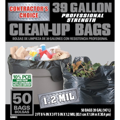 HUSKY CONTRACTOR PACK CLEAN-UP BAGS TRASH HEAVY DUTY 3mill 42 GALLON 50  BAGS NEW
