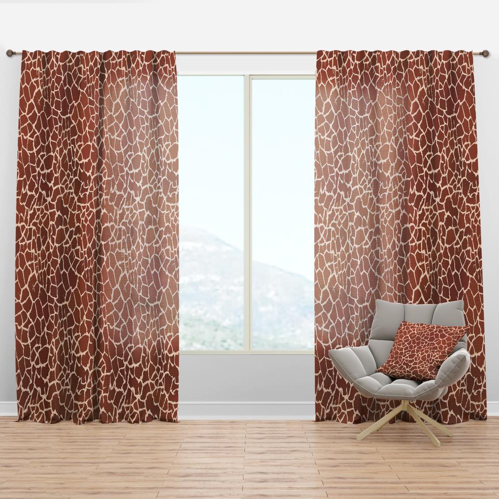 Designart CTN24500-52-120 120-Inches Red Abstract Room darkening Thermal lined Rod pocket Single curtain panel