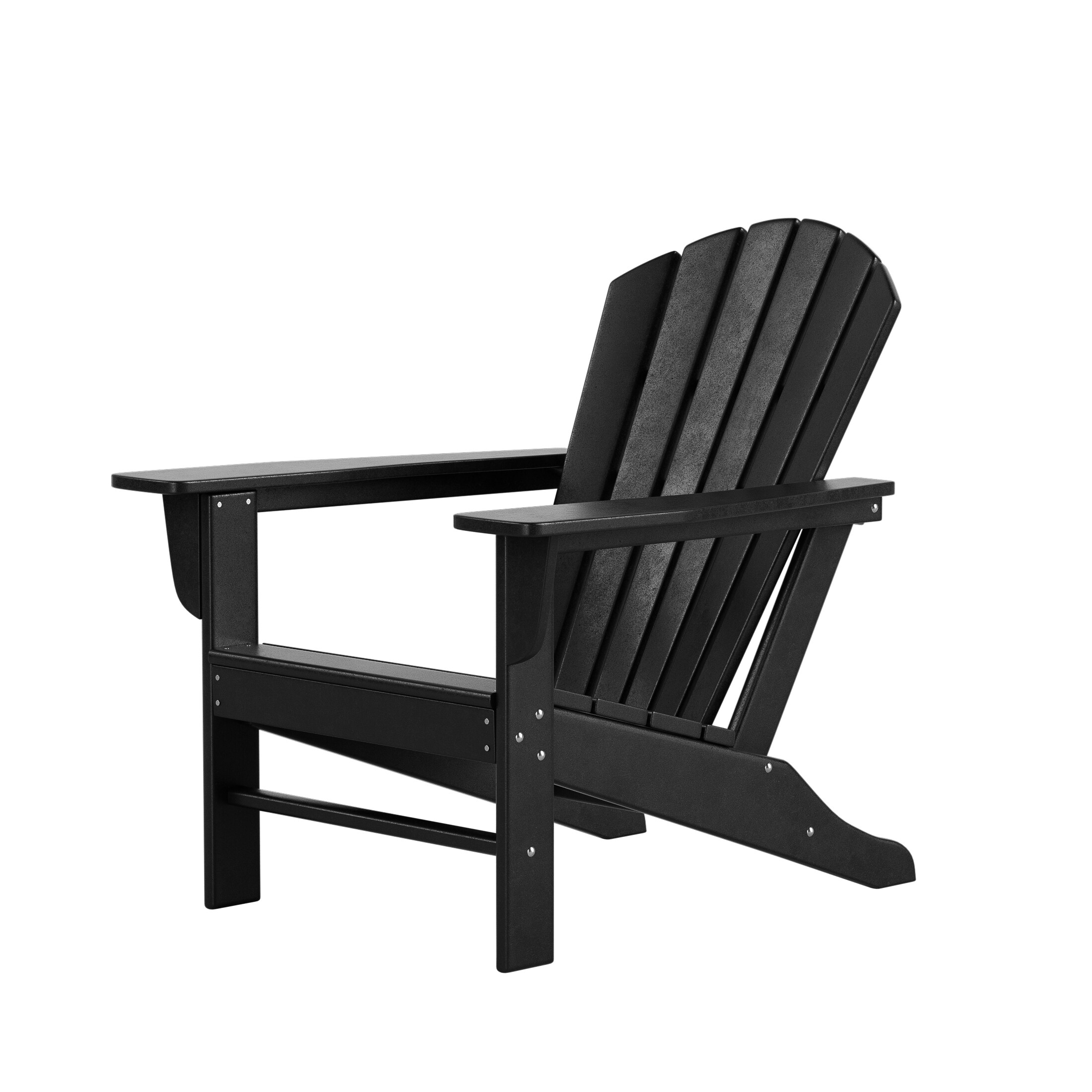 Black HDPE Plastic Adirondack Chair Set with Wide Armrests
