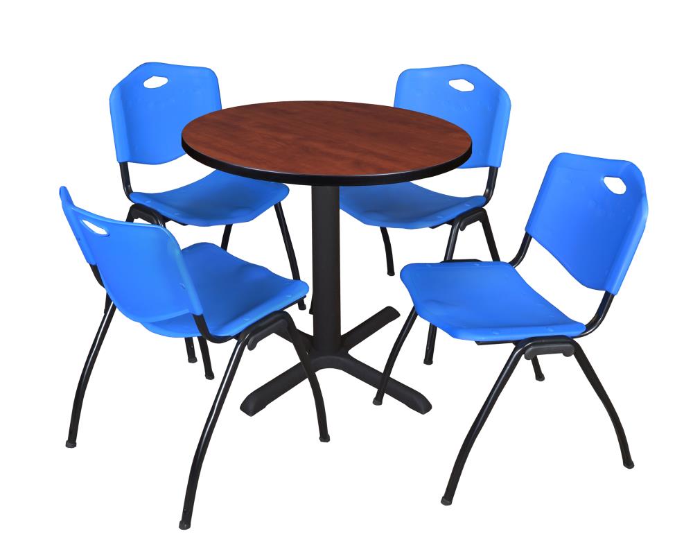 Regency TB30RNDCH47BE Breakroom Red 4-Person Training Table (30-in W x 29-in H)