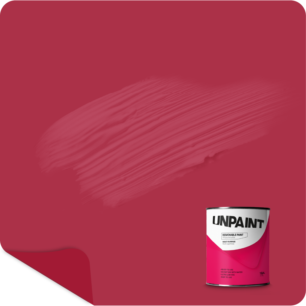 UNPAINT #AB3148 Matte Red Magenta Cherry Water-based Interior Paint ( 1-quart )
