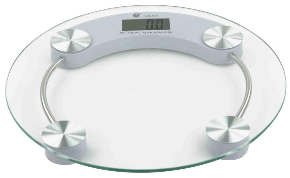 Home Basics Round Glass Bathroom Scale, Clear in the Bathroom Scales  department at