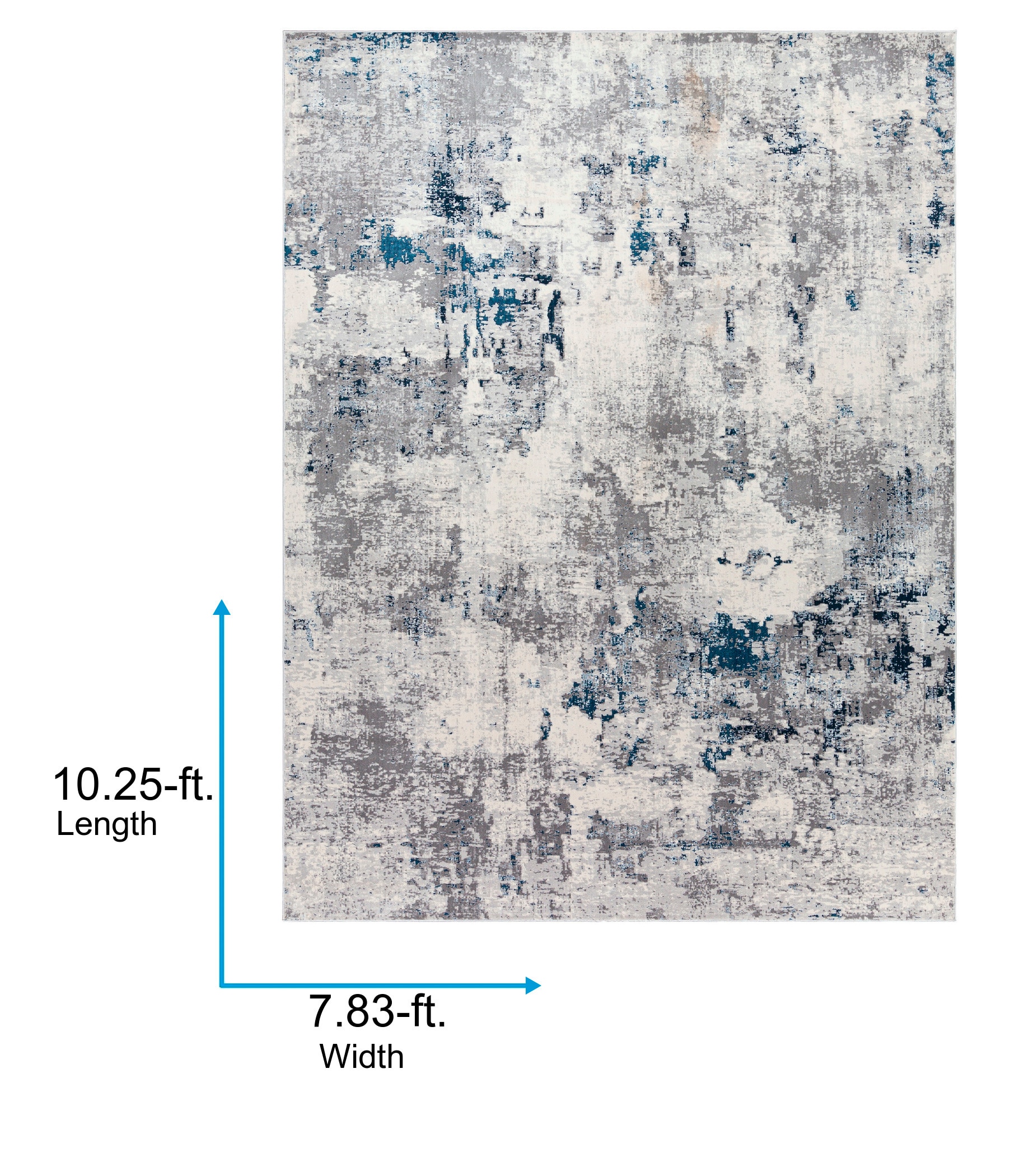 Aisha Blue Rectangular Reversible Washable Synthetic Rug
